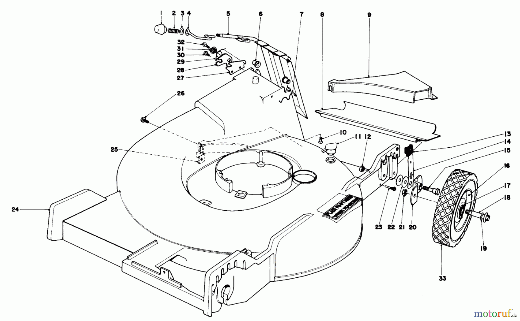  Toro Neu Mowers, Walk-Behind Seite 1 20673 - Toro Lawnmower, 1977 (7000001-7999999) HOUSING ASSEMBLY