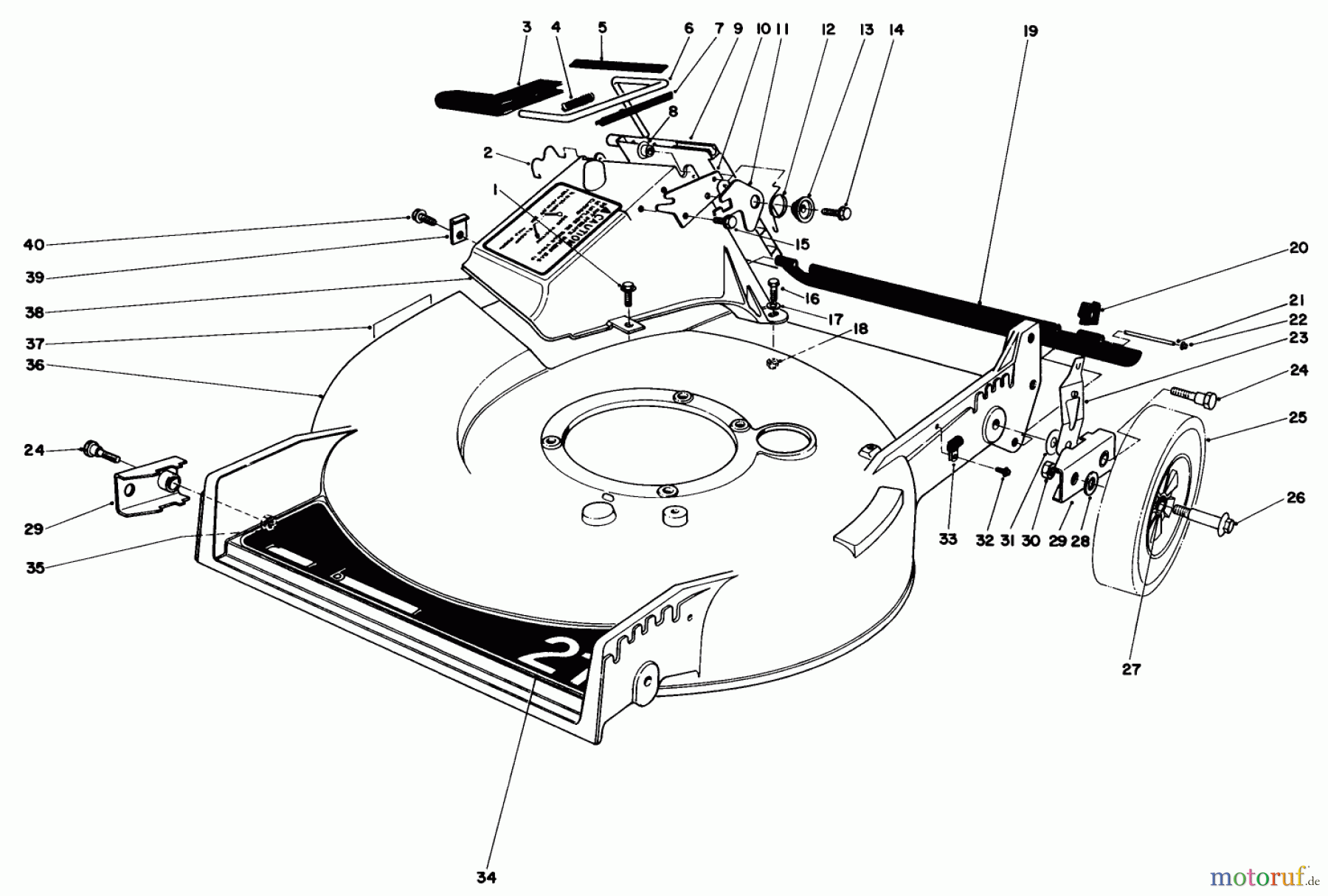  Toro Neu Mowers, Walk-Behind Seite 1 20570 - Toro Lawnmower, 1983 (3000001-3999999) HOUSING ASSEMBLY