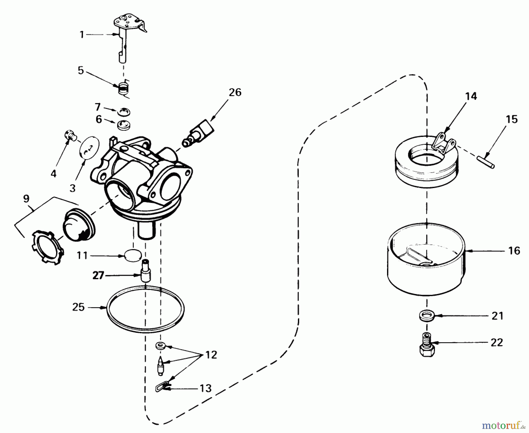  Toro Neu Mowers, Walk-Behind Seite 1 20570 - Toro Lawnmower, 1984 (4000001-4999999) CARBURETOR ASSEMBLY NO. 632050A