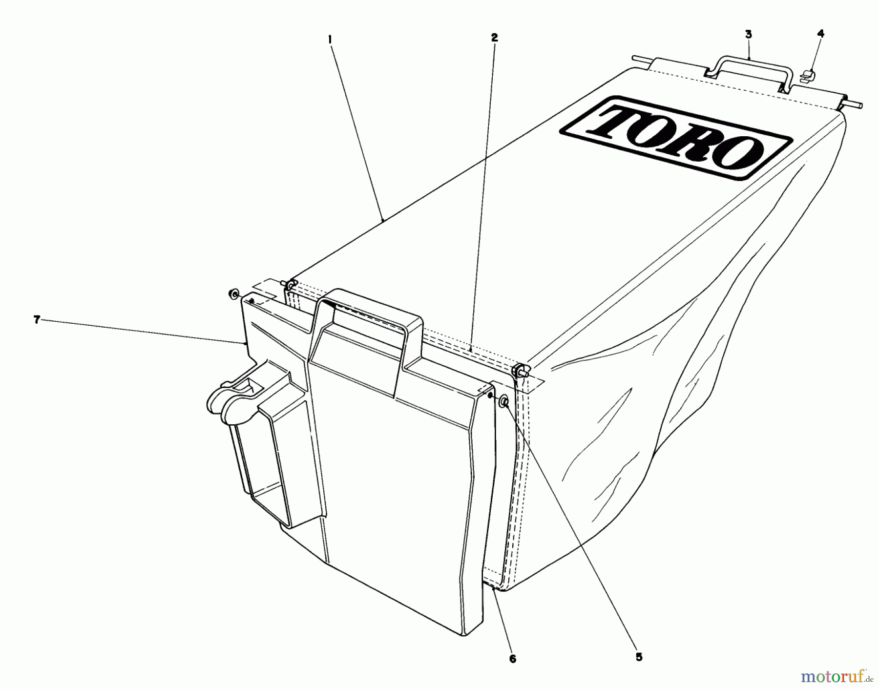  Toro Neu Mowers, Walk-Behind Seite 1 20574 - Toro Lawnmower, 1983 (3000001-3999999) GRASS BAG ASSEMBLY NO. 11-4949