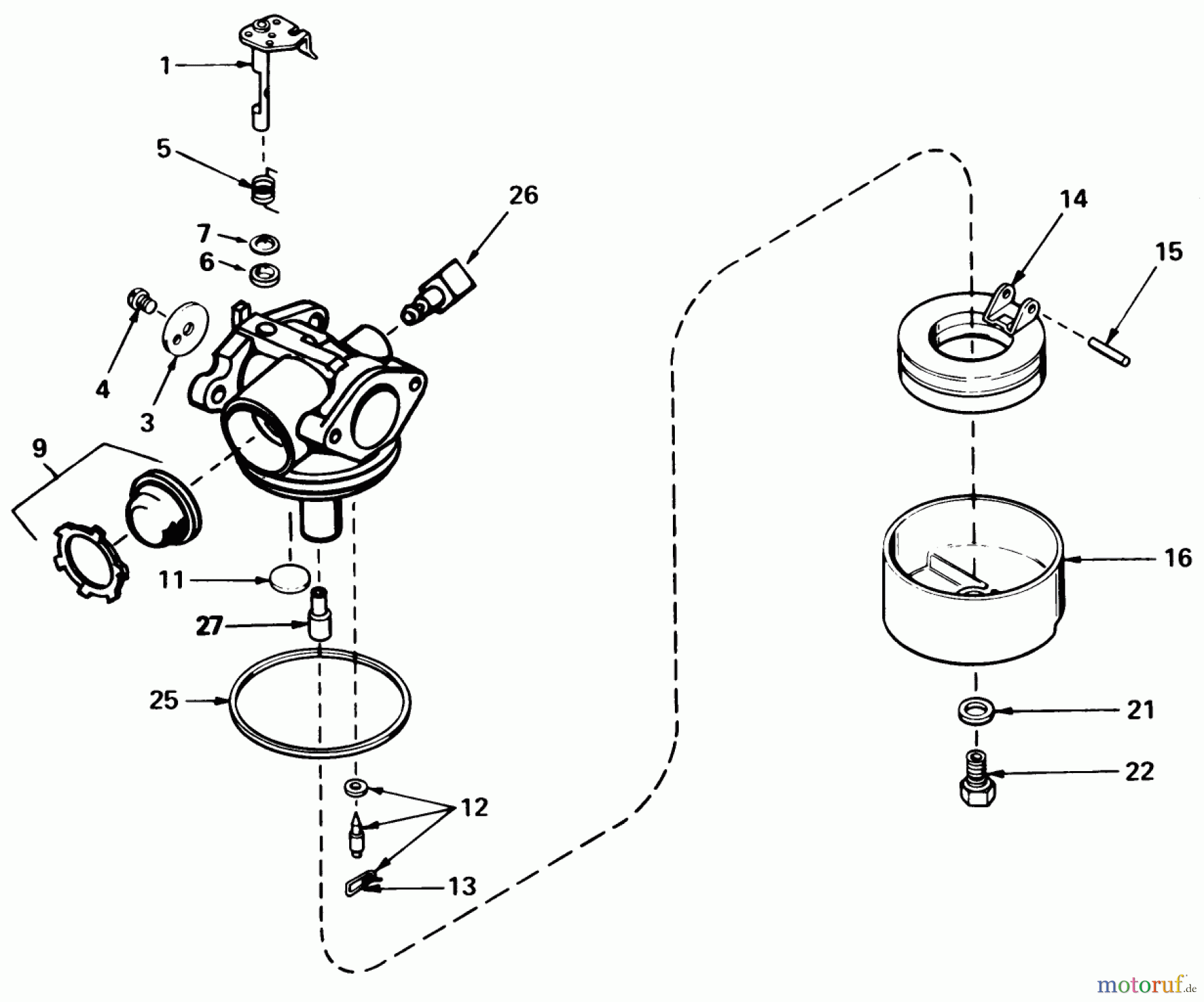  Toro Neu Mowers, Walk-Behind Seite 1 20574 - Toro Lawnmower, 1985 (5000001-5999999) CARBURETOR NO. 632050A