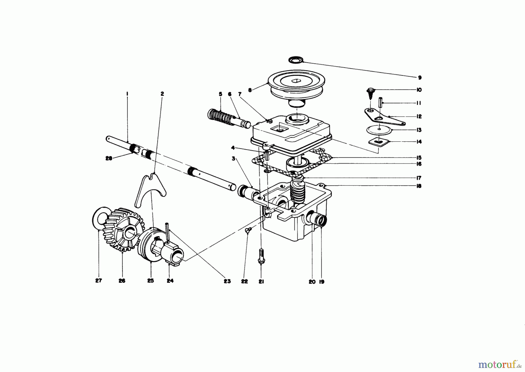  Toro Neu Mowers, Walk-Behind Seite 1 20575 - Toro Lawnmower, 1978 (8000001-8007500) GEAR CASE ASSEMBLY