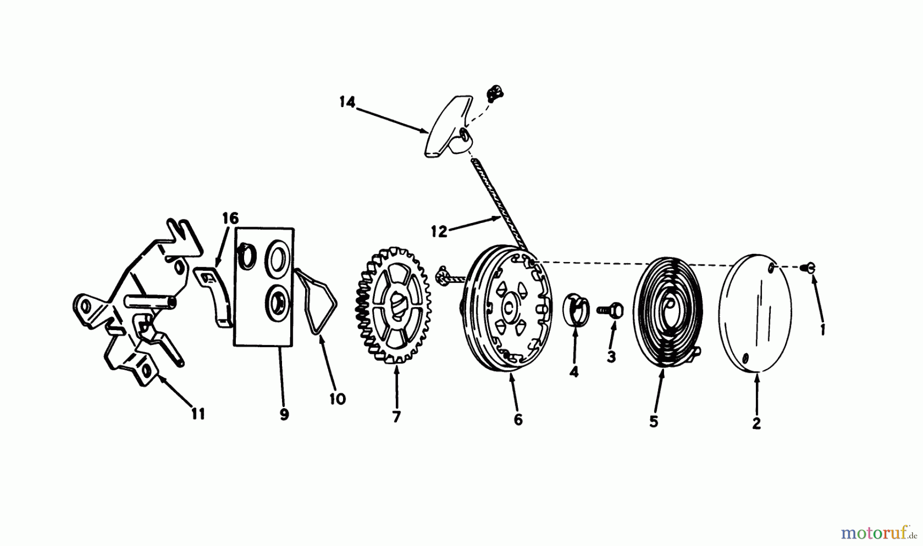  Toro Neu Mowers, Walk-Behind Seite 1 20575 - Toro Lawnmower, 1978 (8000001-8007500) REWIND STARTER NO. 590519