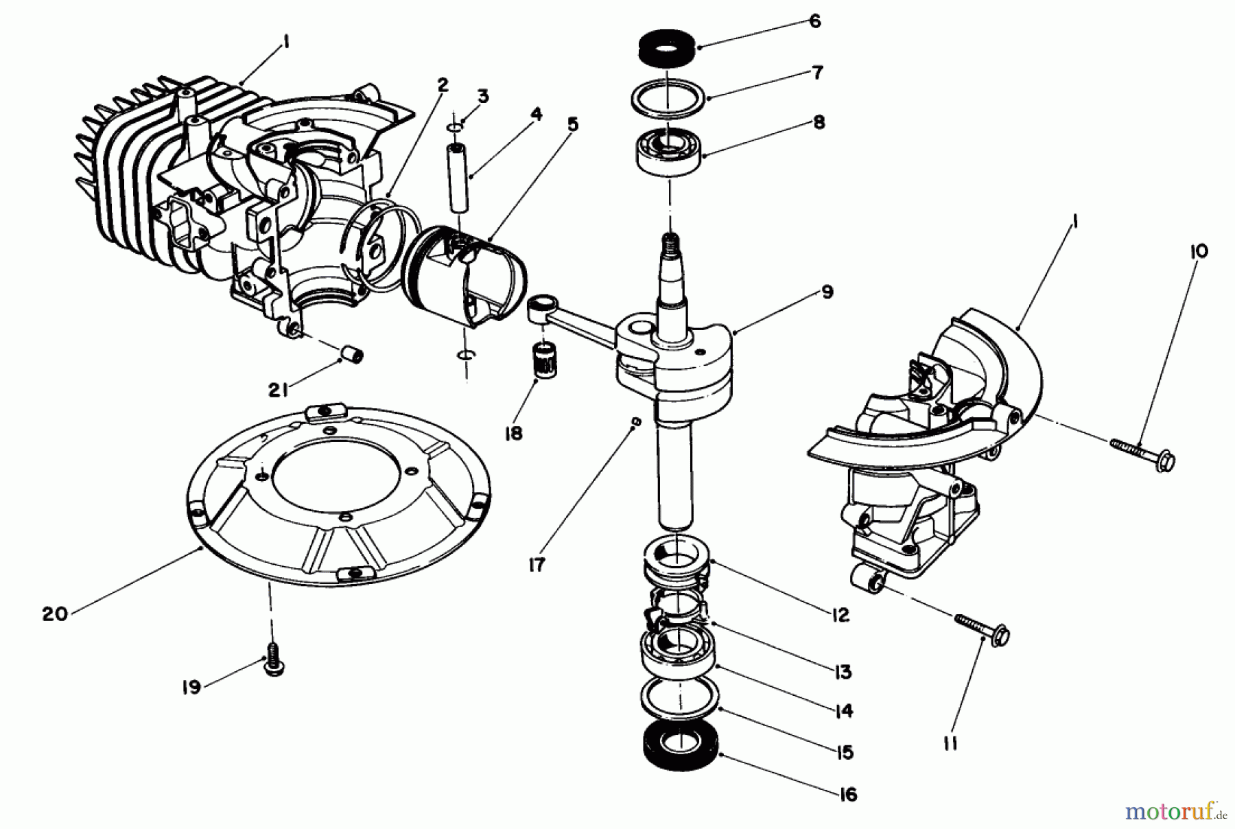  Toro Neu Mowers, Walk-Behind Seite 1 20581 - Toro Lawnmower, 1983 (3000001-3999999) CRANKSHAFT ASSEMBLY