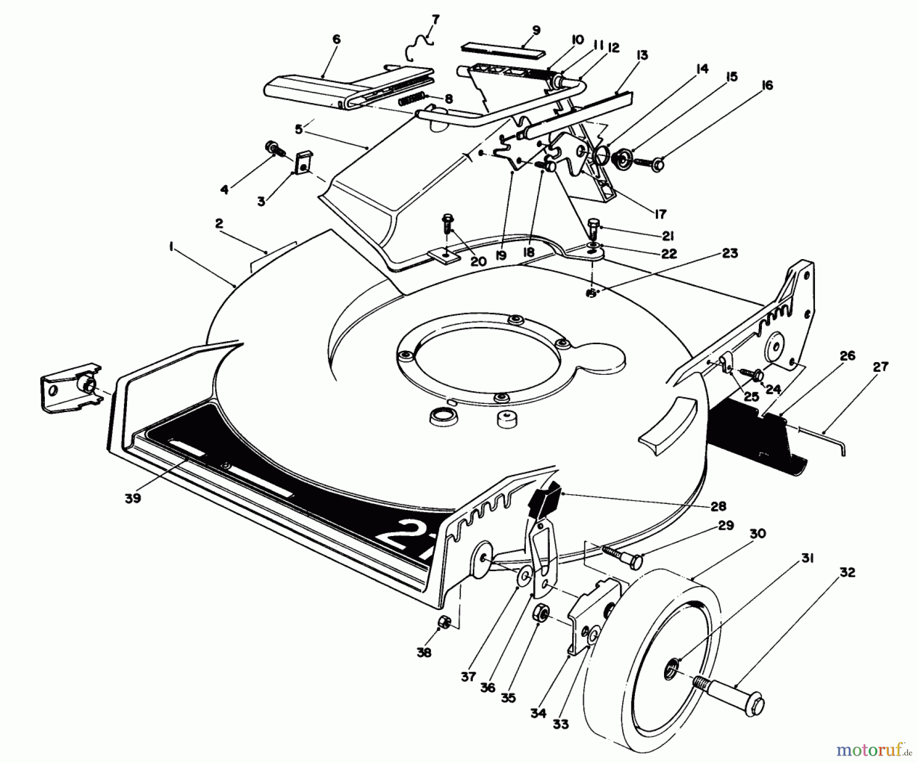  Toro Neu Mowers, Walk-Behind Seite 1 20581 - Toro Lawnmower, 1983 (3000001-3999999) HOUSING ASSEMBLY