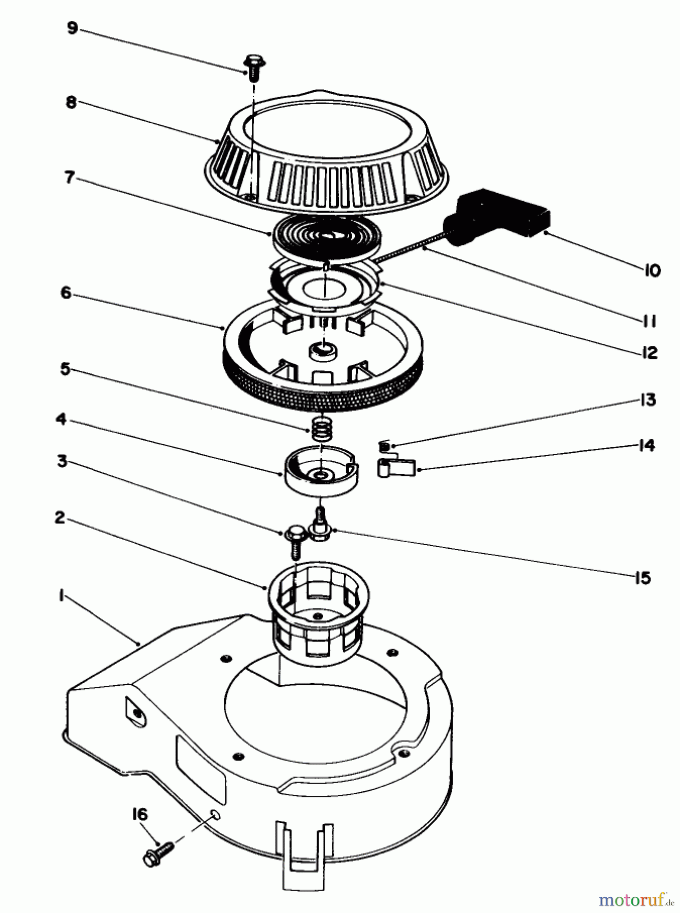  Toro Neu Mowers, Walk-Behind Seite 1 20581 - Toro Lawnmower, 1983 (3000001-3999999) RECOIL ASSEMBLY