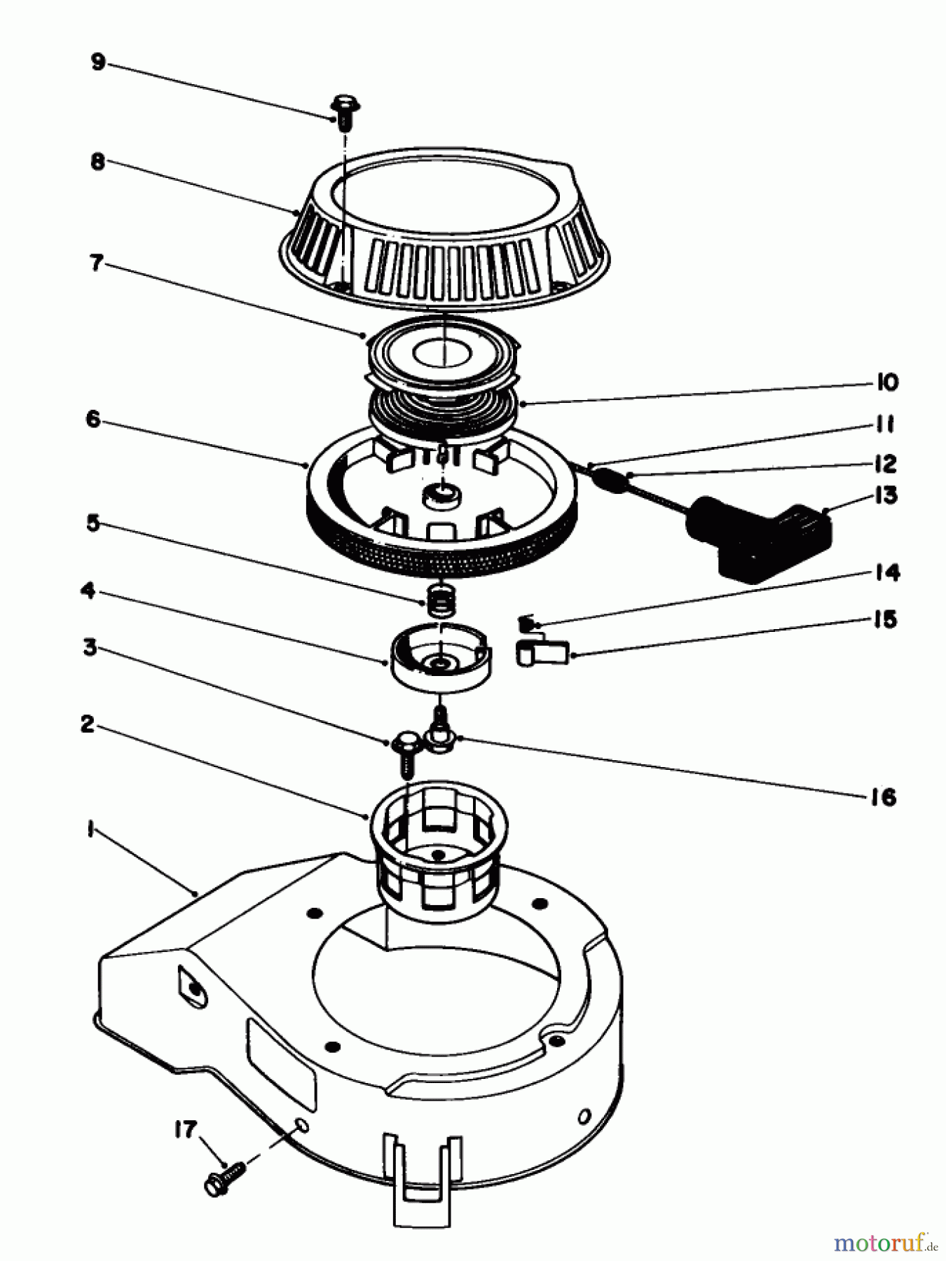  Toro Neu Mowers, Walk-Behind Seite 1 20581 - Toro Lawnmower, 1984 (4000001-4999999) RECOIL ASSEMBLY