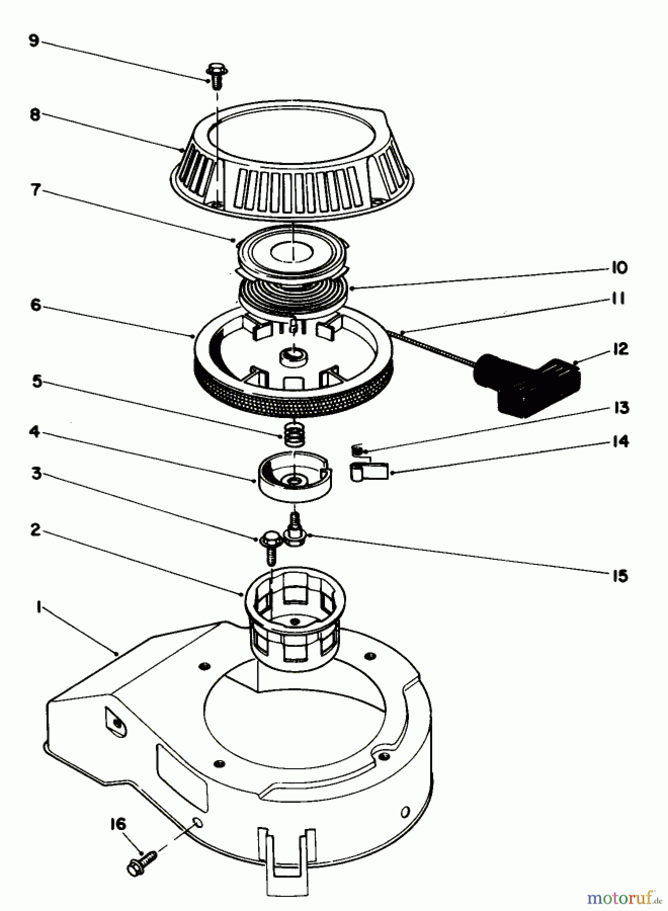  Toro Neu Mowers, Walk-Behind Seite 1 20581 - Toro Lawnmower, 1986 (6000001-6999999) RECOIL ASSEMBLY