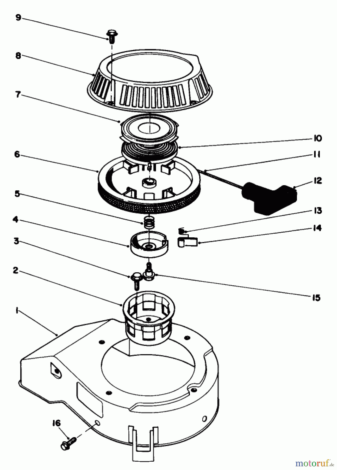  Toro Neu Mowers, Walk-Behind Seite 1 20584 - Toro Lawnmower, 1986 (6000001-6999999) RECOIL ASSEMBLY