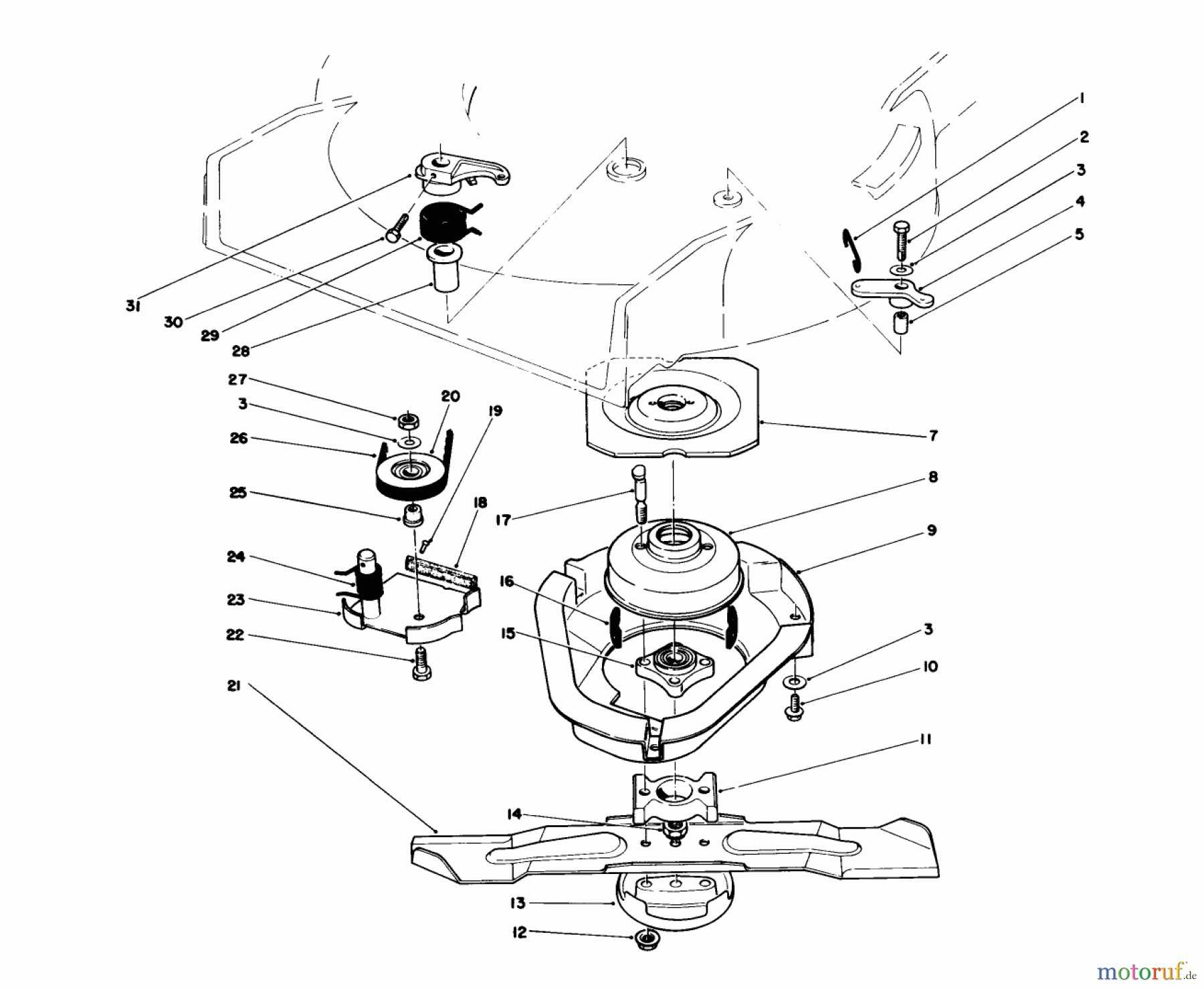  Toro Neu Mowers, Walk-Behind Seite 1 20584 - Toro Lawnmower, 1987 (7000001-7999999) BLADE BRAKE CLUTCH ASSEMBLY