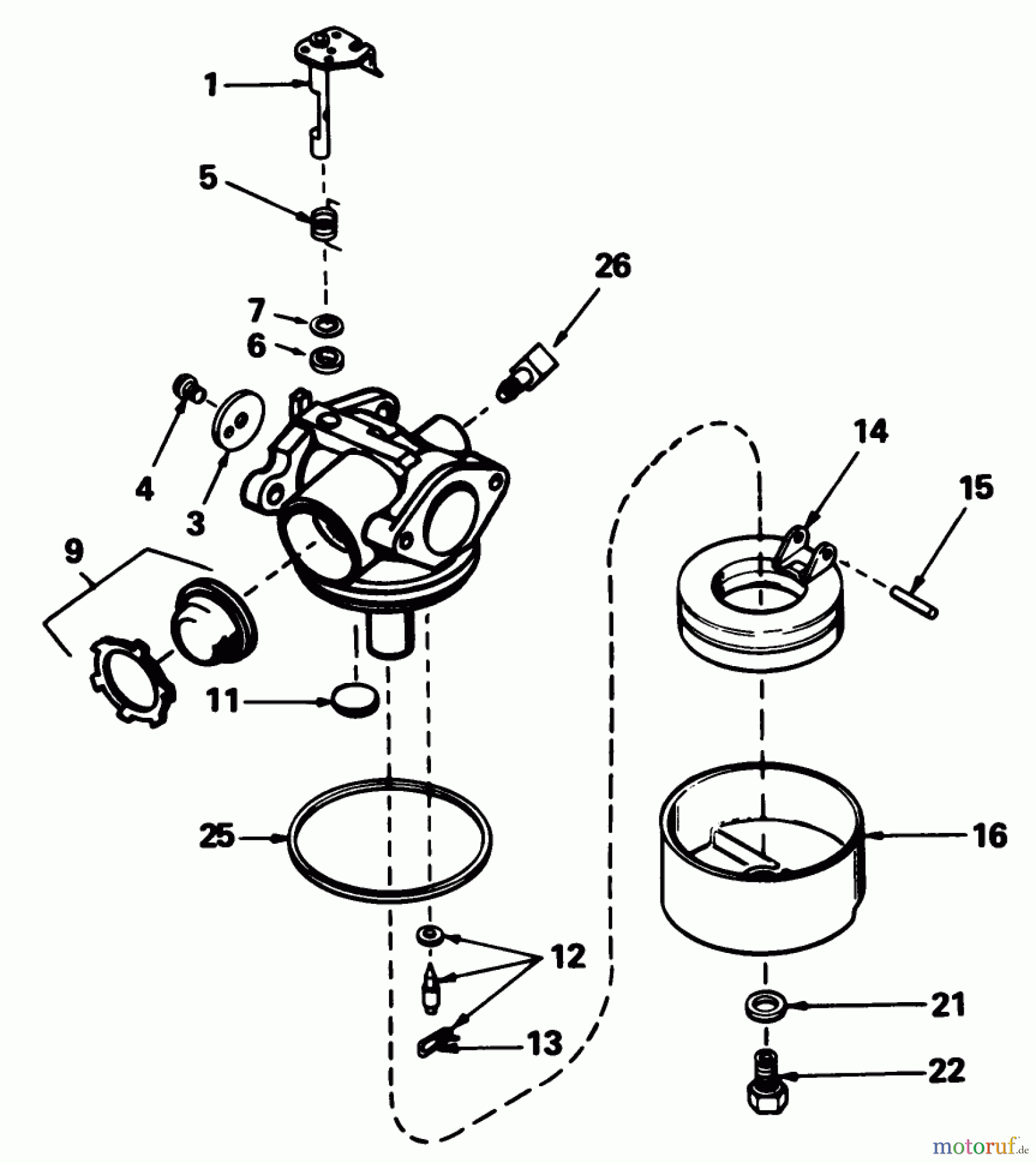  Toro Neu Mowers, Walk-Behind Seite 1 20586 - Toro Lawnmower, 1986 (6000001-6999999) CARBURETOR NO. 632098