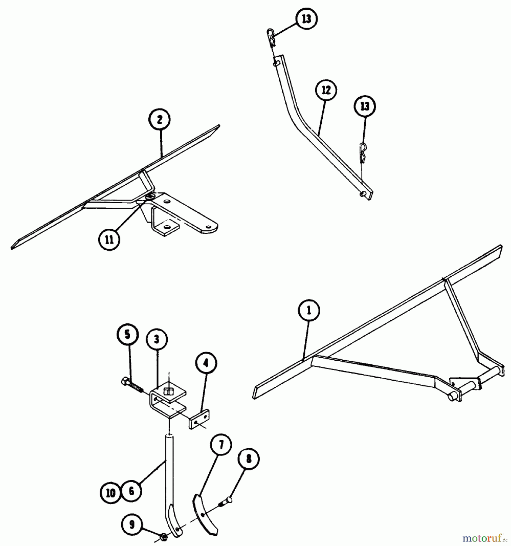  Toro Neu Accessories, Tiller/Cultivator 7-1722 - Toro Cultivator, 1970 PARTS LIST FOR 2 SECTION CULTIVATOR 7-1722