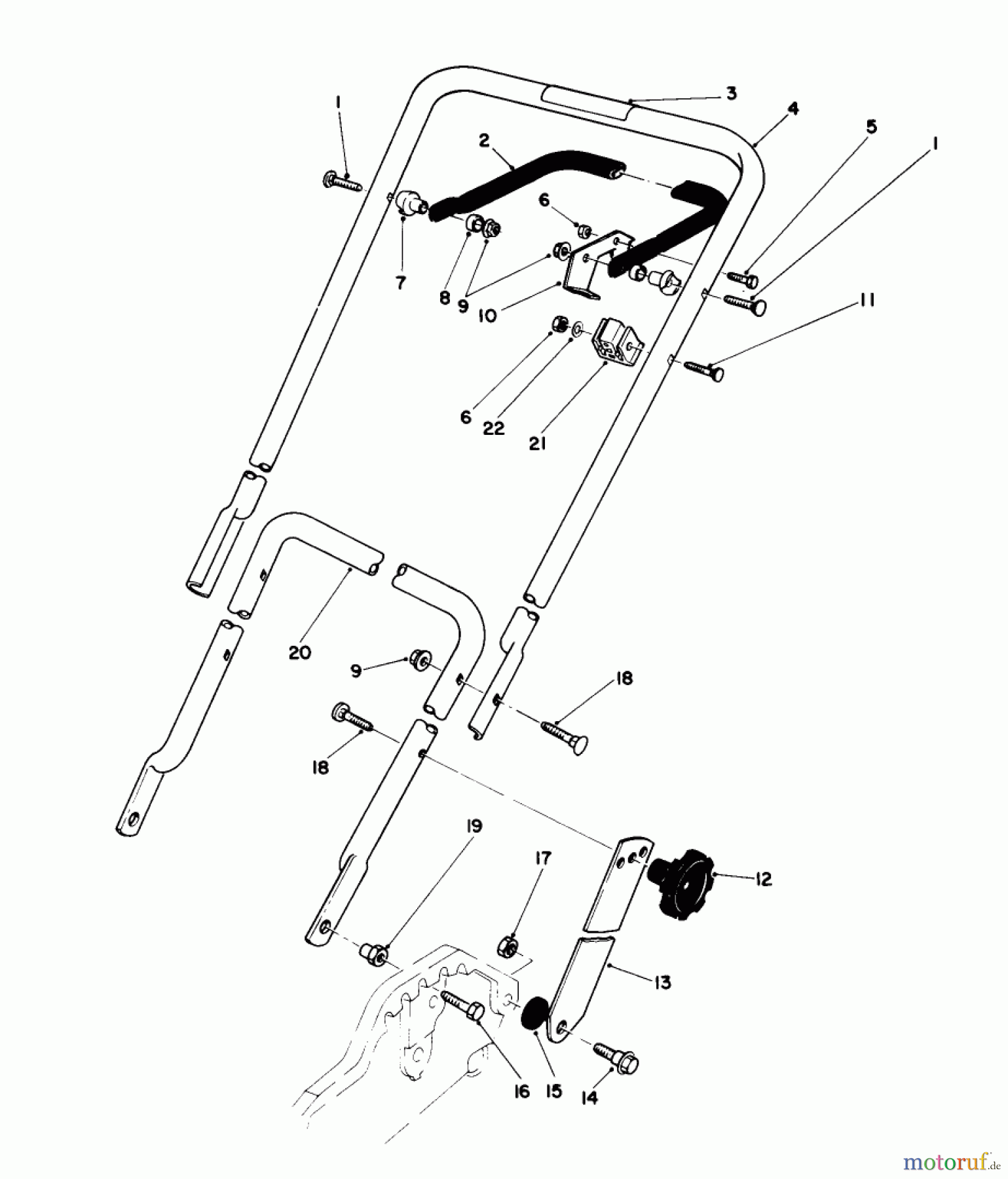  Toro Neu Mowers, Walk-Behind Seite 1 20586 - Toro Lawnmower, 1987 (7000001-7999999) HANDLE ASSEMBLY