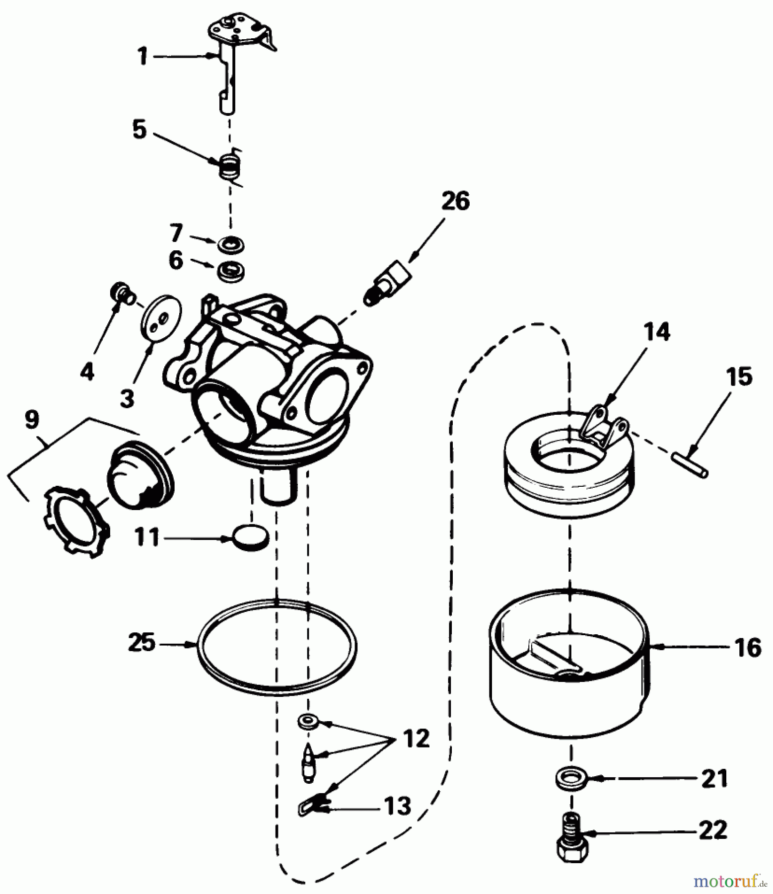  Toro Neu Mowers, Walk-Behind Seite 1 20586 - Toro Lawnmower, 1989 (9000001-9999999) CARBURETOR NO. 632098