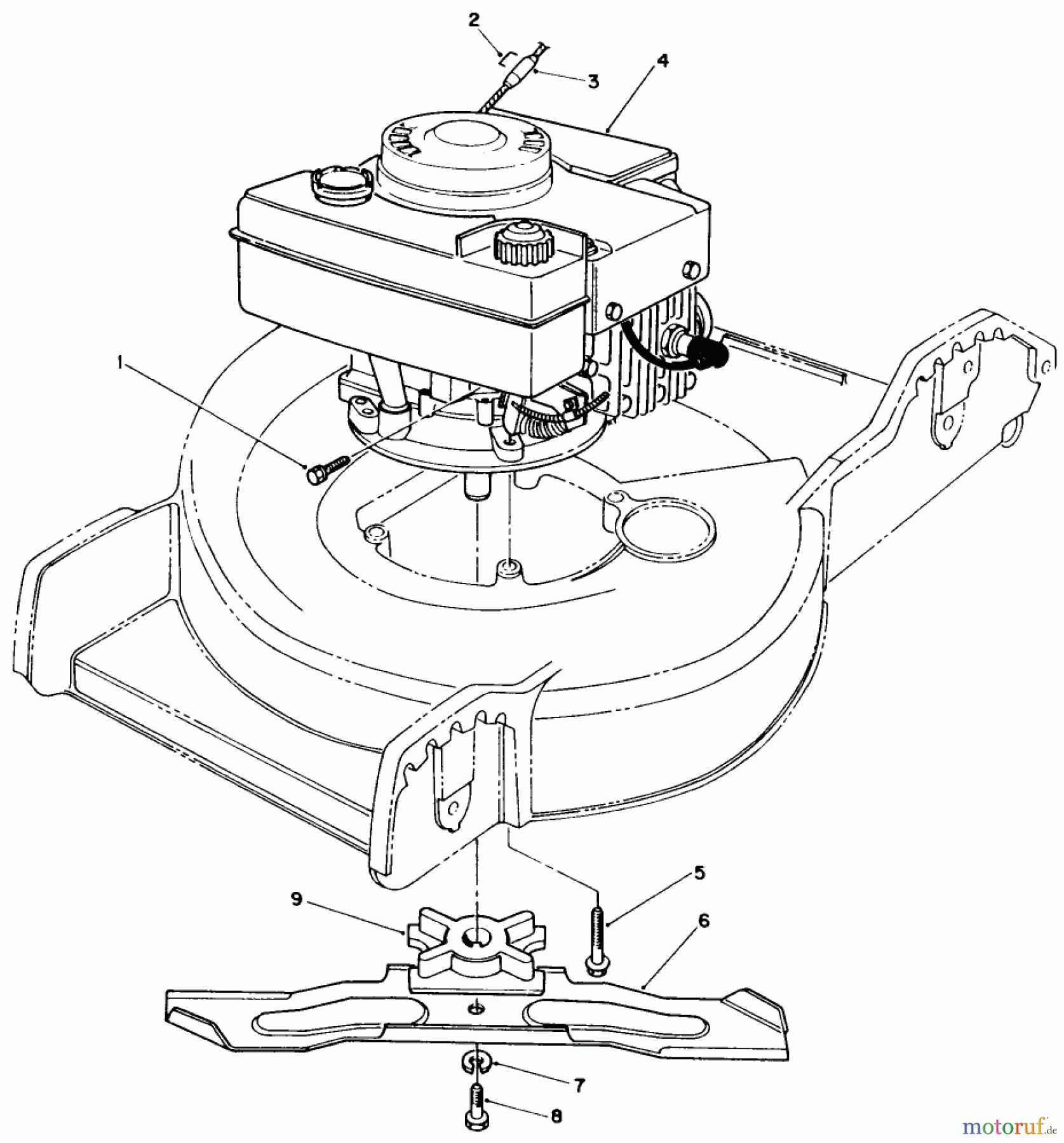  Toro Neu Mowers, Walk-Behind Seite 1 20586 - Toro Lawnmower, 1989 (9000001-9999999) ENGINE ASSEMBLY