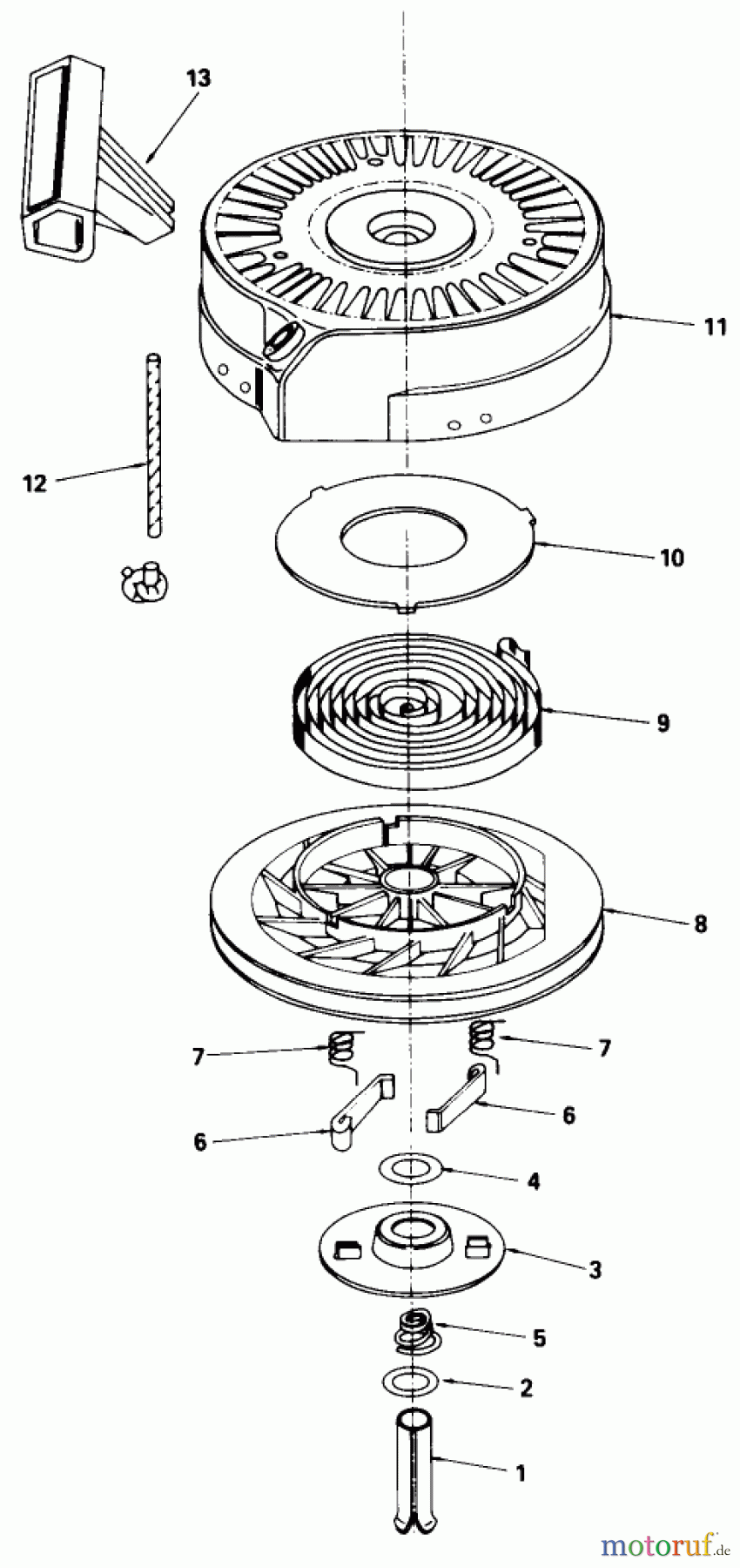  Toro Neu Mowers, Walk-Behind Seite 1 20586 - Toro Lawnmower, 1989 (9000001-9999999) REWIND STARTER NO. 590621