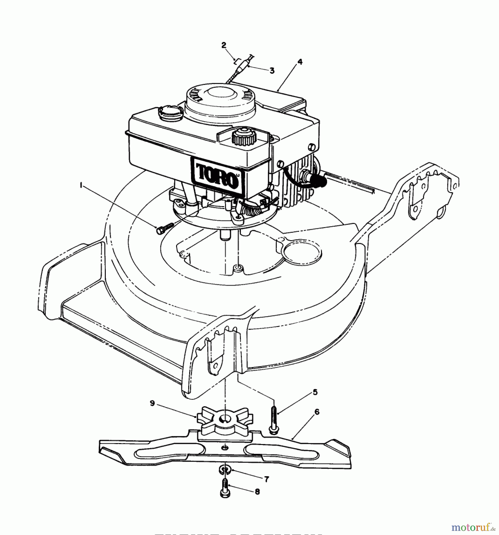  Toro Neu Mowers, Walk-Behind Seite 1 20586C - Toro Lawnmower, 1988 (8000001-8999999) ENGINE ASSEMBLY