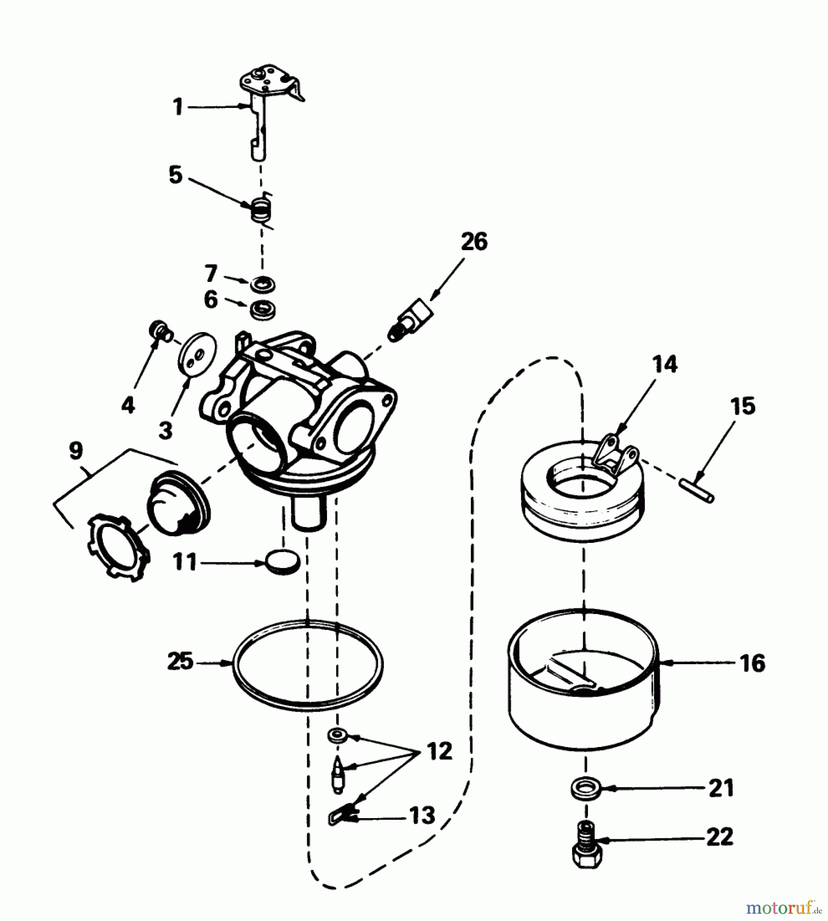  Toro Neu Mowers, Walk-Behind Seite 1 20586C - Toro Lawnmower, 1989 (9000001-9999999) CARBURETOR NO. 632098