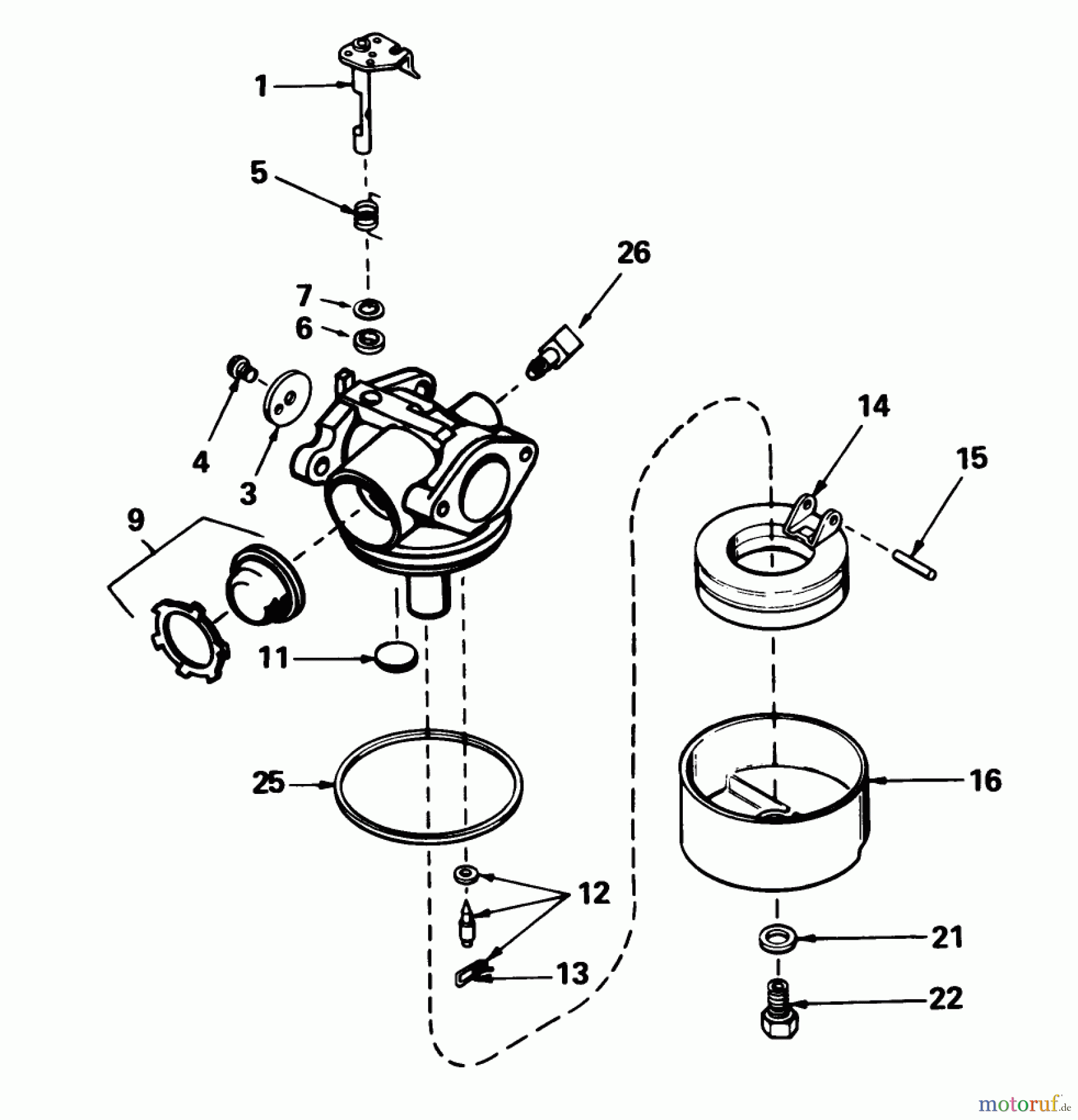  Toro Neu Mowers, Walk-Behind Seite 1 20588 - Toro Lawnmower, 1988 (8000001-8999999) CARBURETOR NO. 632098