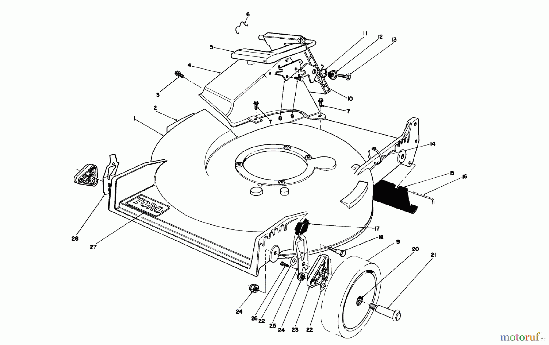  Toro Neu Mowers, Walk-Behind Seite 1 20588 - Toro Lawnmower, 1990 (0000001-0999999) HOUSING ASSEMBLY