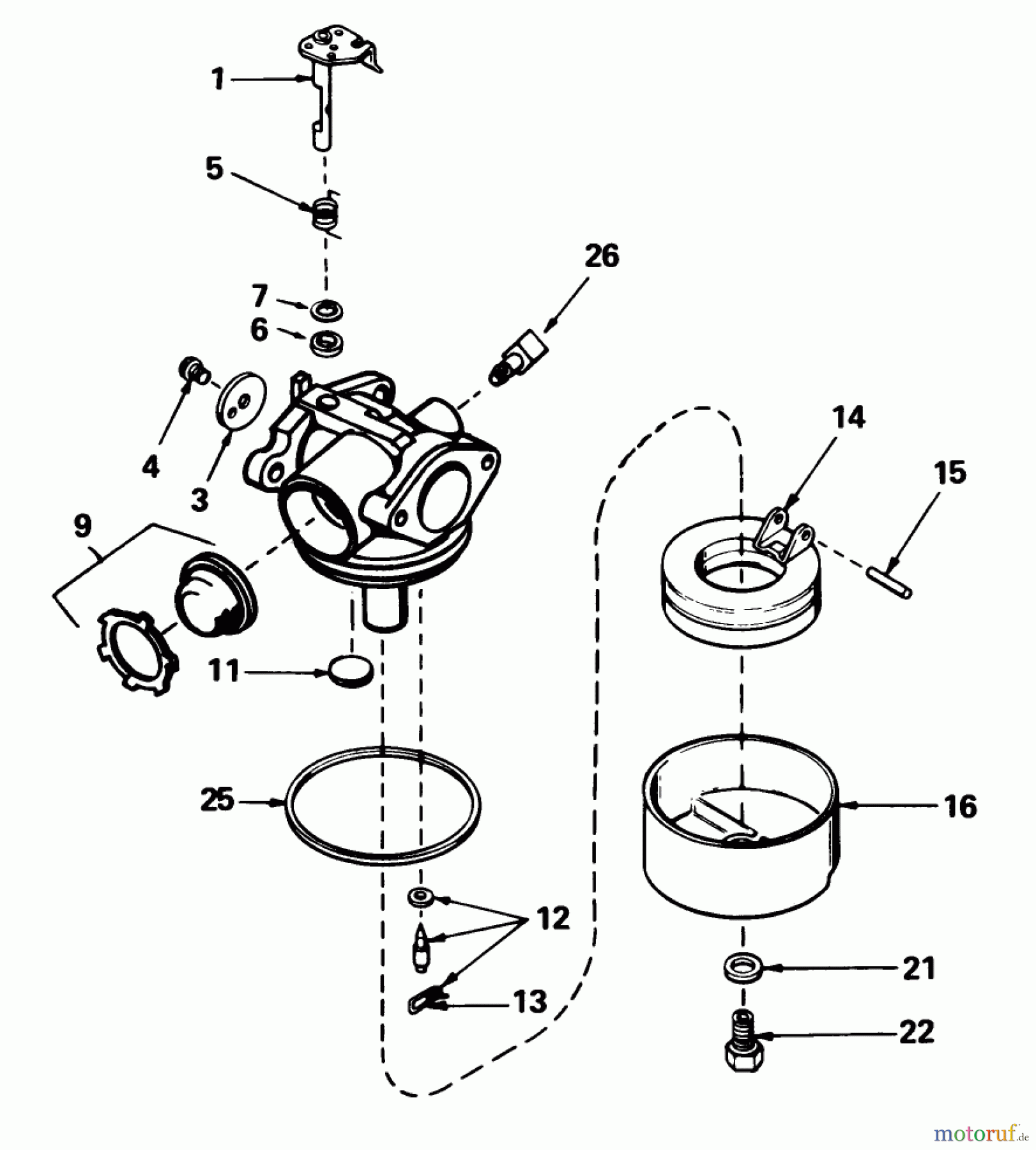  Toro Neu Mowers, Walk-Behind Seite 1 20588C - Toro Lawnmower, 1988 (8000001-8999999) CARBURETOR NO. 632098