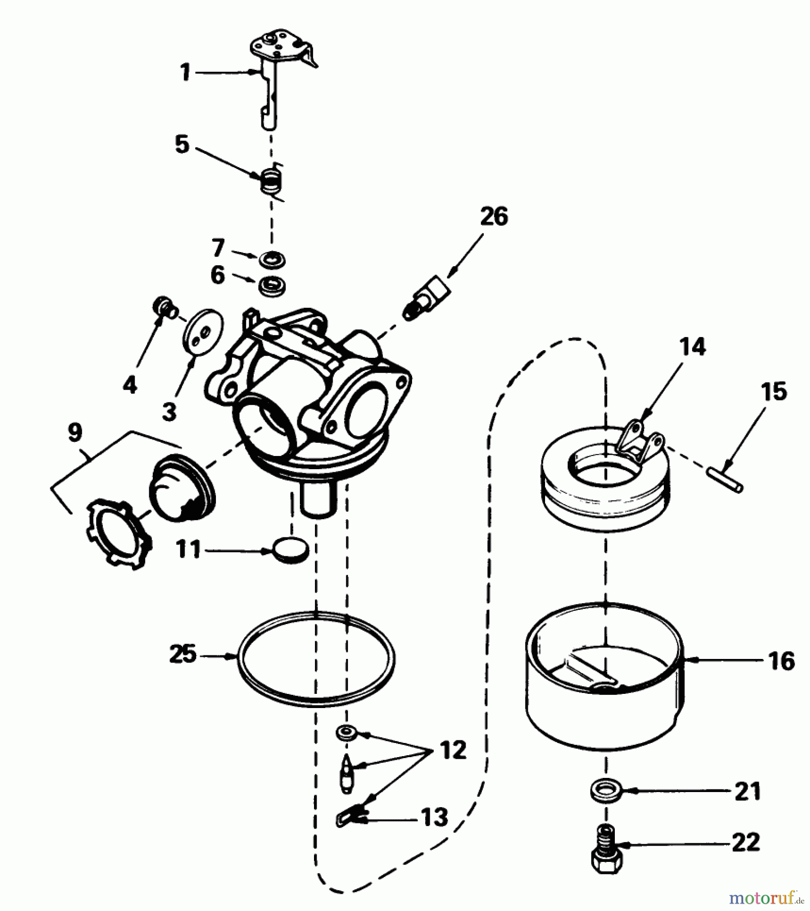  Toro Neu Mowers, Walk-Behind Seite 1 20588C - Toro Lawnmower, 1989 (9000001-9999999) CARBURETOR NO. 632098