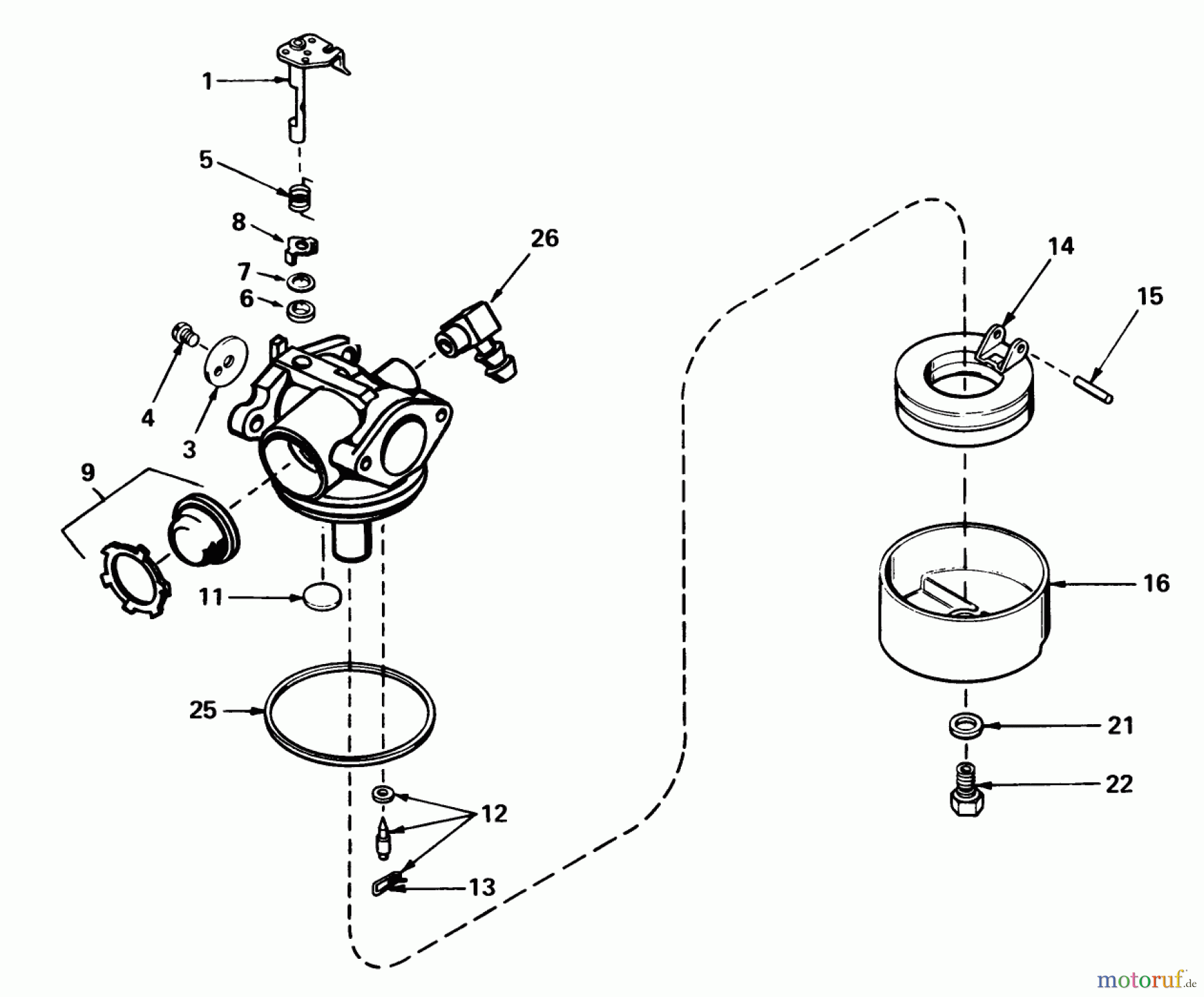  Toro Neu Mowers, Walk-Behind Seite 1 20610 - Toro Lawnmower, 1980 (0000001-0999999) CARBURETOR NO. 632050