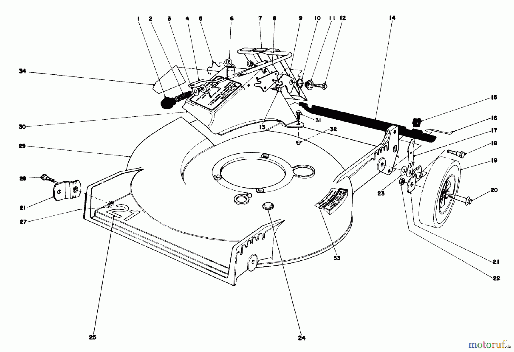  Toro Neu Mowers, Walk-Behind Seite 1 20610 - Toro Lawnmower, 1981 (1000001-1999999) HOUSING ASSEMBLY