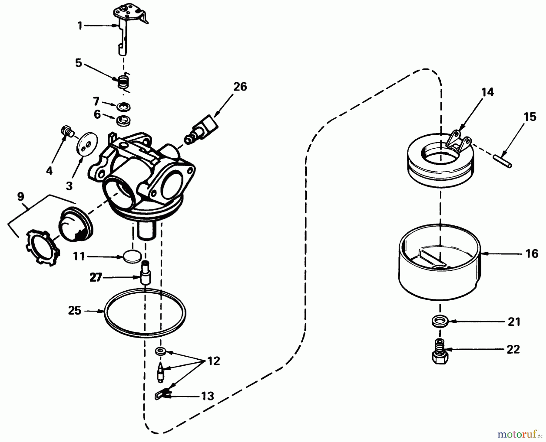  Toro Neu Mowers, Walk-Behind Seite 1 20610 - Toro Lawnmower, 1984 (4000001-4999999) CARBURETOR NO. 632050A