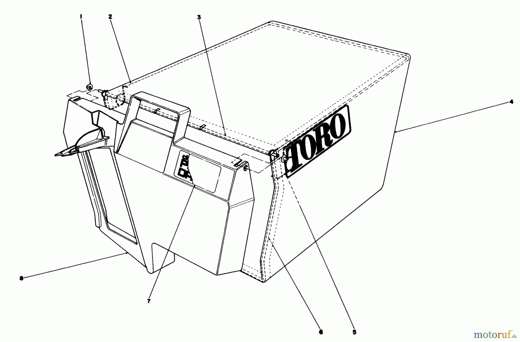  Toro Neu Mowers, Walk-Behind Seite 1 20611 - Toro Lawnmower, 1989 (9000001-9999999) GRASS BAG ASSEMBLY NO. 11-0189