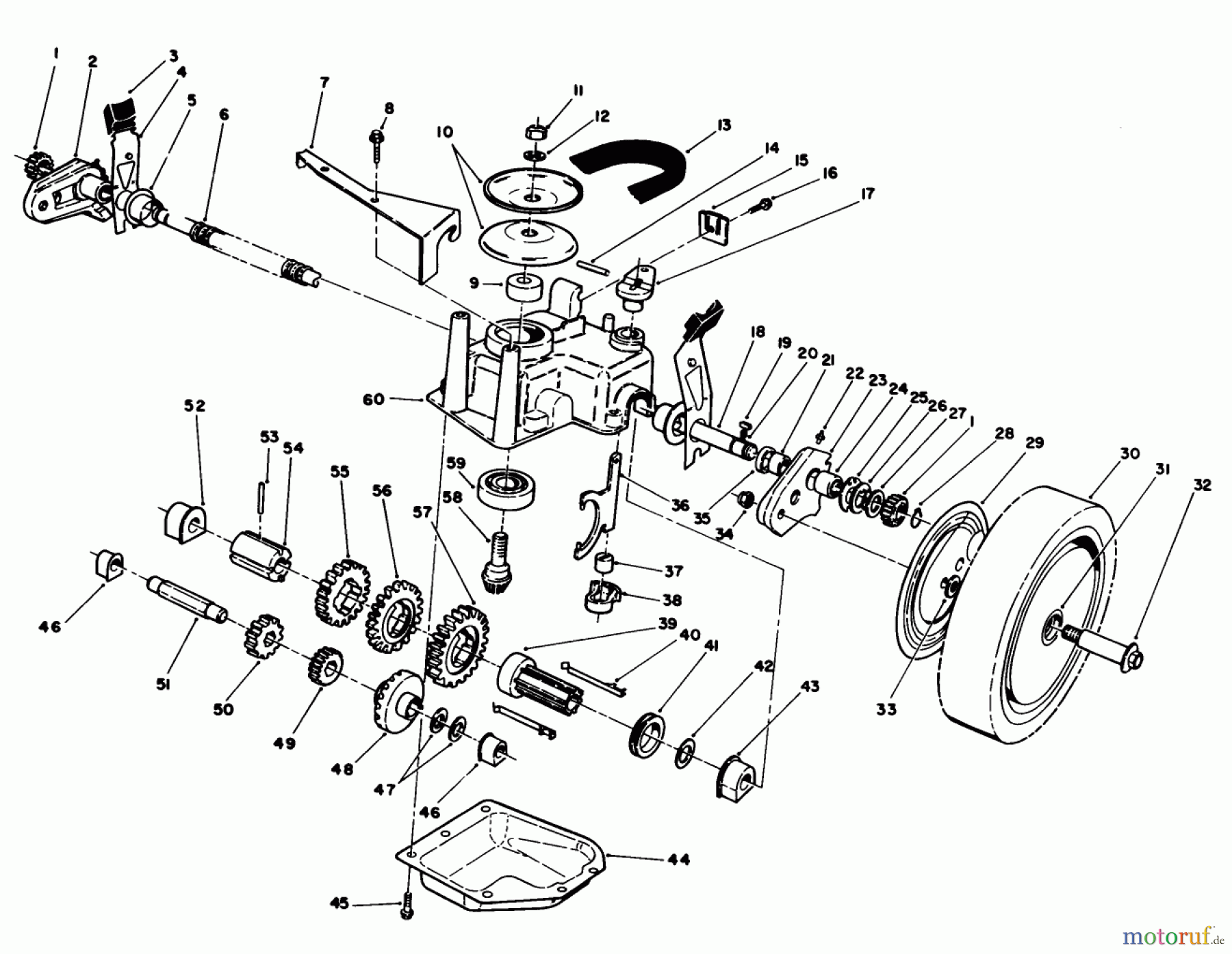  Toro Neu Mowers, Walk-Behind Seite 1 20620 - Toro Lawnmower, 1987 (7000001-7999999) GEAR CASE ASSEMBLY (USED ON UNITS WITH SERIAL NO. 7050000 & UP)