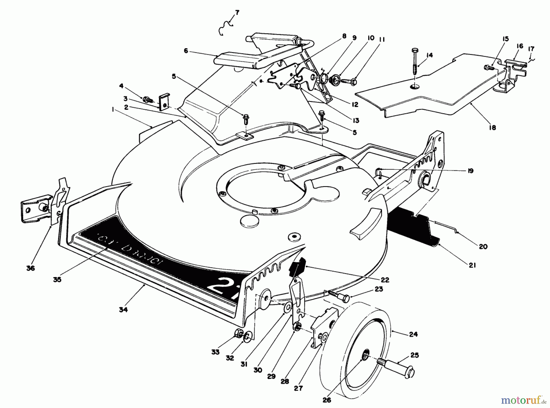  Toro Neu Mowers, Walk-Behind Seite 1 20620 - Toro Lawnmower, 1987 (7000001-7999999) HOUSING ASSEMBLY