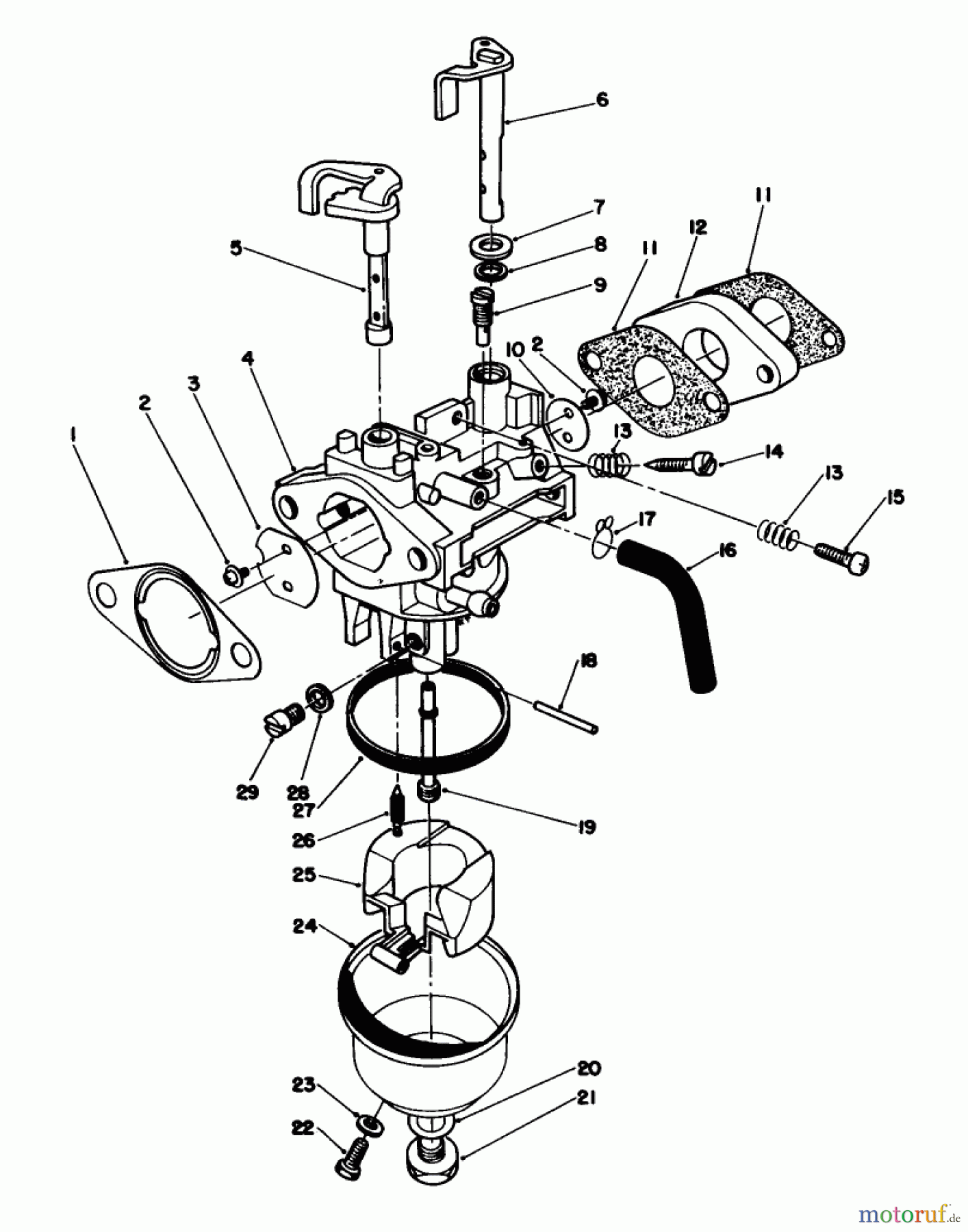  Toro Neu Mowers, Walk-Behind Seite 1 20622 - Toro Lawnmower, 1986 (6000001-6999999) CARBURETOR ASSEMBLY