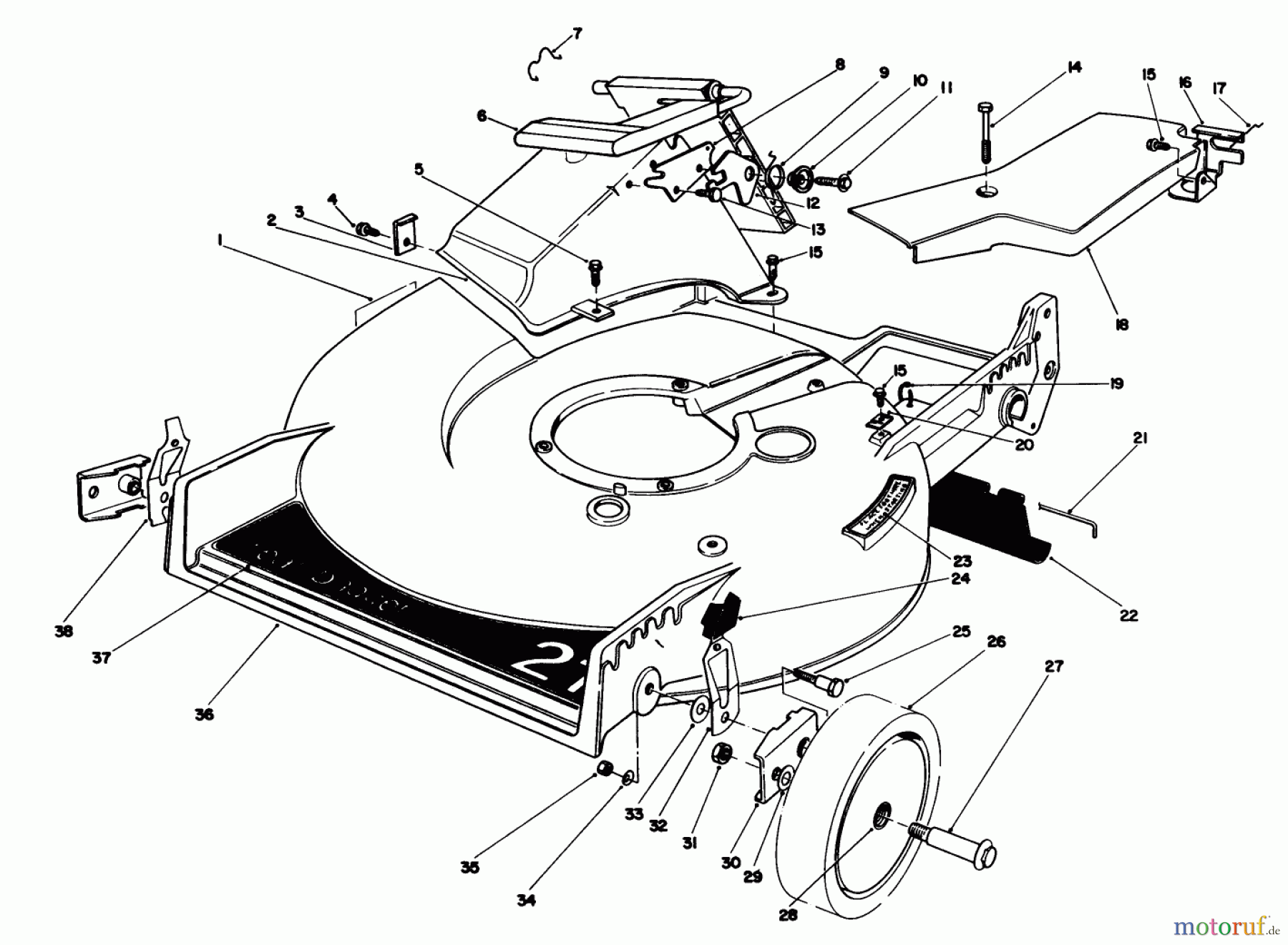  Toro Neu Mowers, Walk-Behind Seite 1 20622 - Toro Lawnmower, 1987 (7000001-7999999) HOUSING ASSEMBLY