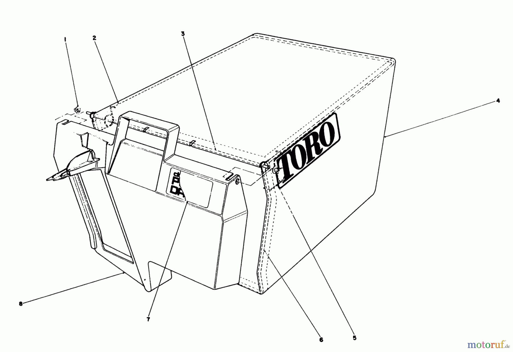  Toro Neu Mowers, Walk-Behind Seite 1 20622 - Toro Lawnmower, 1990 (0000001-0003101) GRASS BAG ASSEMBLY NO. 43-0018