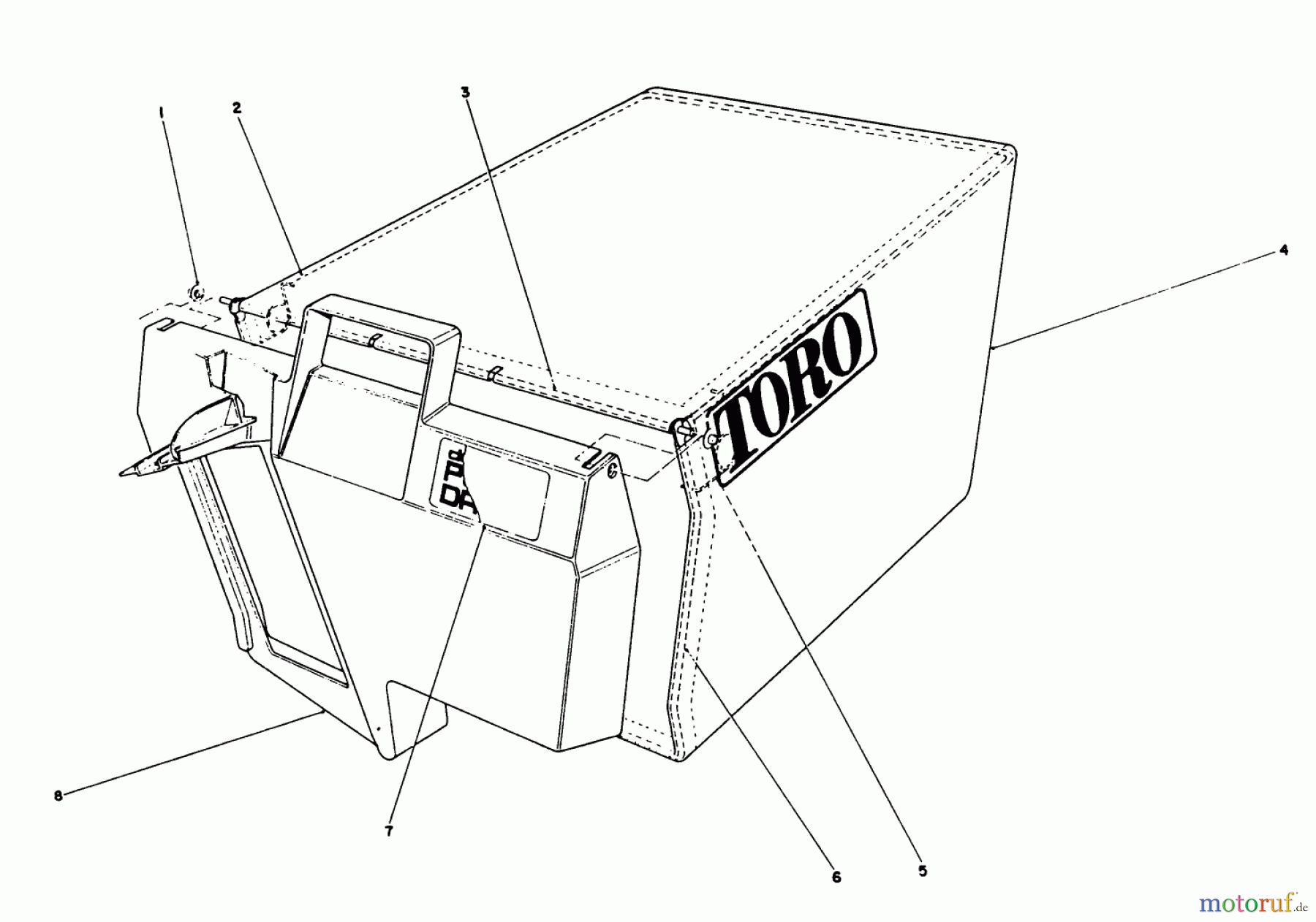  Toro Neu Mowers, Walk-Behind Seite 1 20622 - Toro Lawnmower, 1990 (0003102-0999999) GRASS BAG ASSEMBLY NO. 11-0189