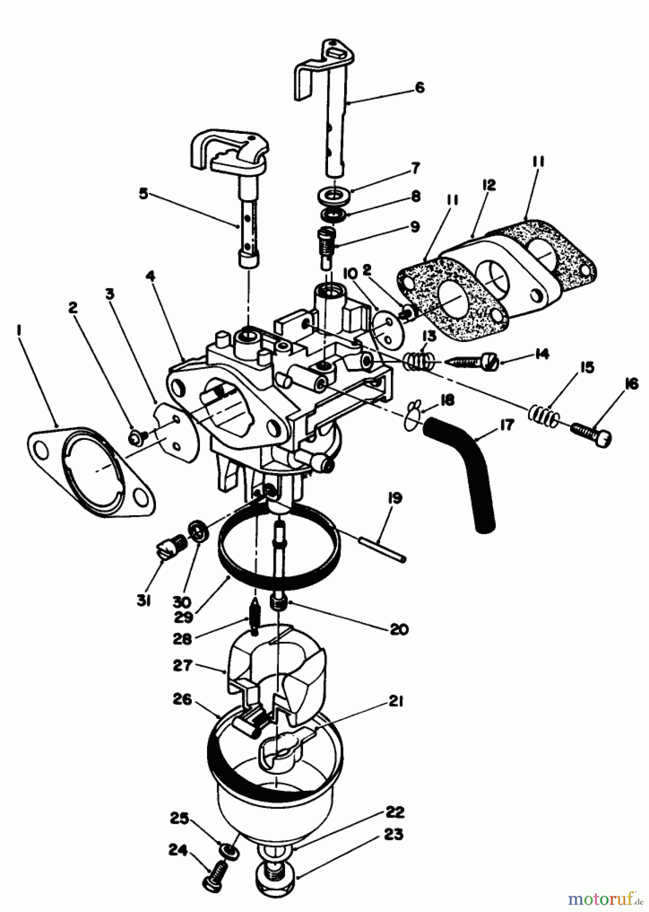  Toro Neu Mowers, Walk-Behind Seite 1 20622C - Toro Lawnmower, 1987 (7000001-7999999) CARBURETOR ASSEMBLY (MODEL NO. VMG6)