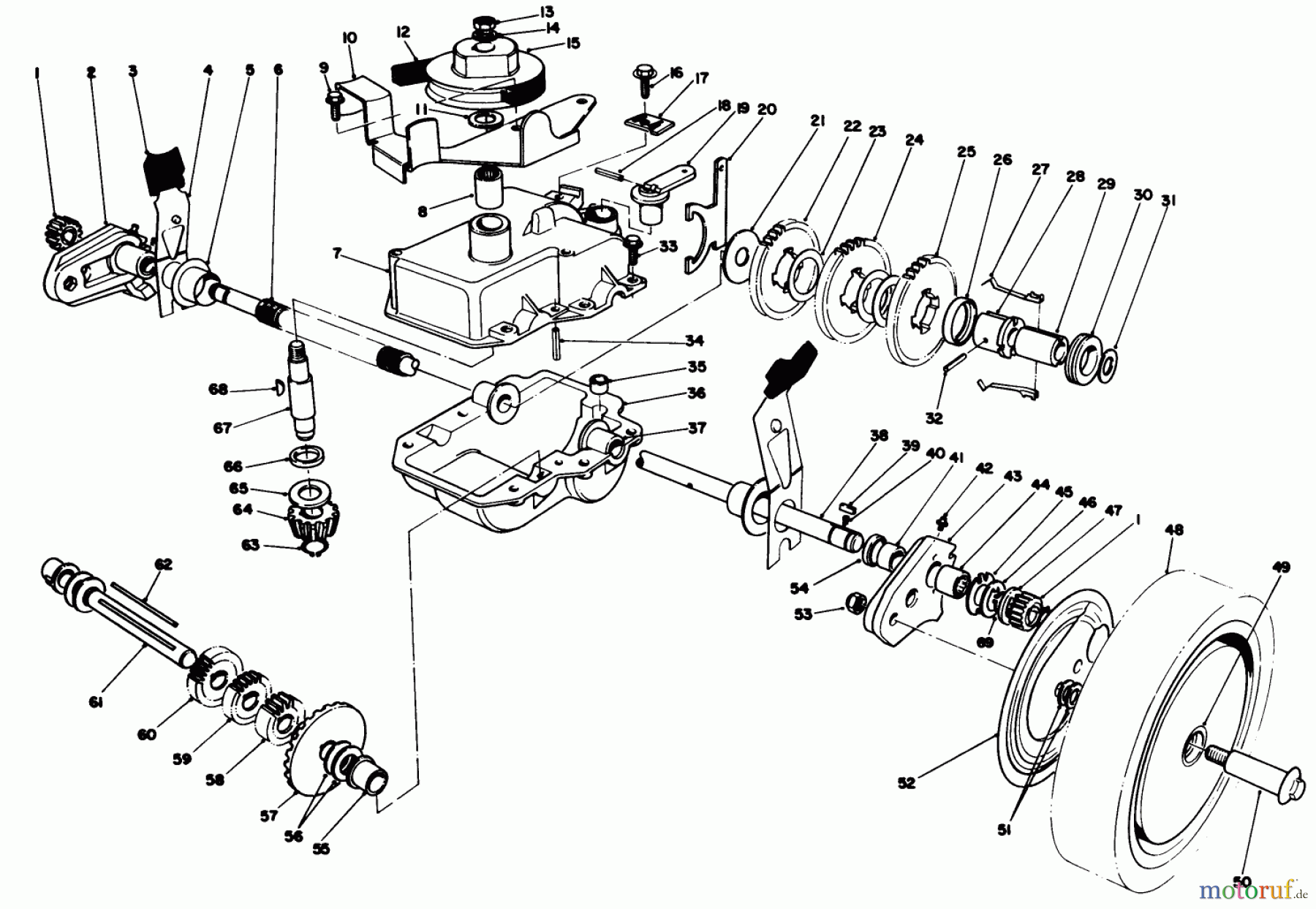  Toro Neu Mowers, Walk-Behind Seite 1 20622C - Toro Lawnmower, 1987 (7000001-7999999) GEAR CASE ASSEMBLY