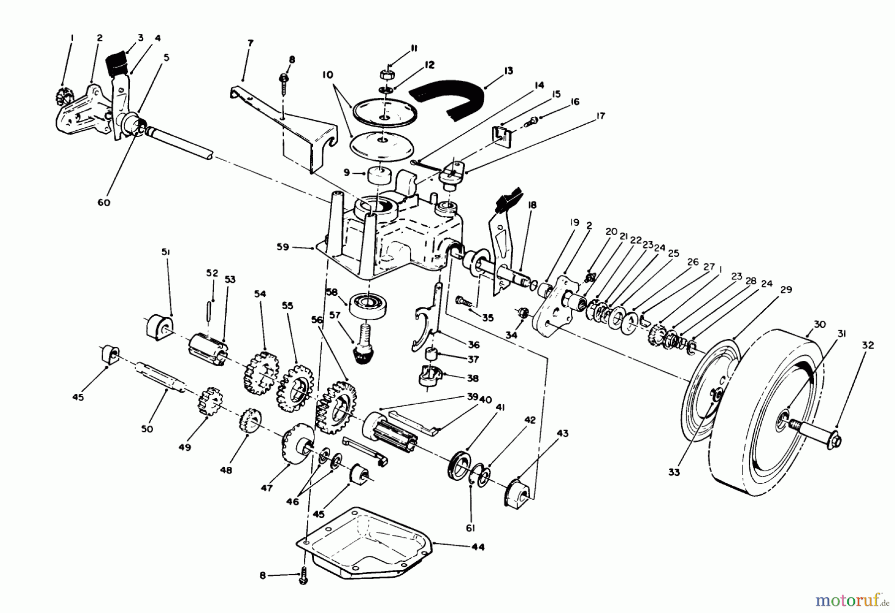  Toro Neu Mowers, Walk-Behind Seite 1 20622C - Toro Lawnmower, 1989 (9000001-9999999) GEAR CASE ASSEMBLY