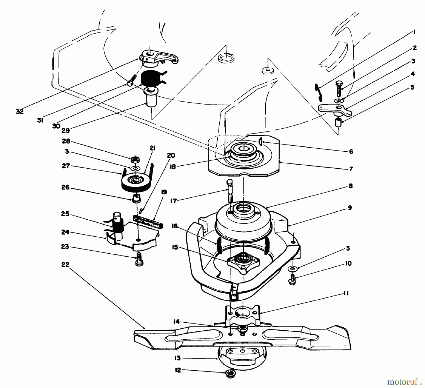  Toro Neu Mowers, Walk-Behind Seite 1 20624 - Toro Lawnmower, 1986 (6000001-6999999) BLADE BRAKE CLUTCH ASSEMBLY