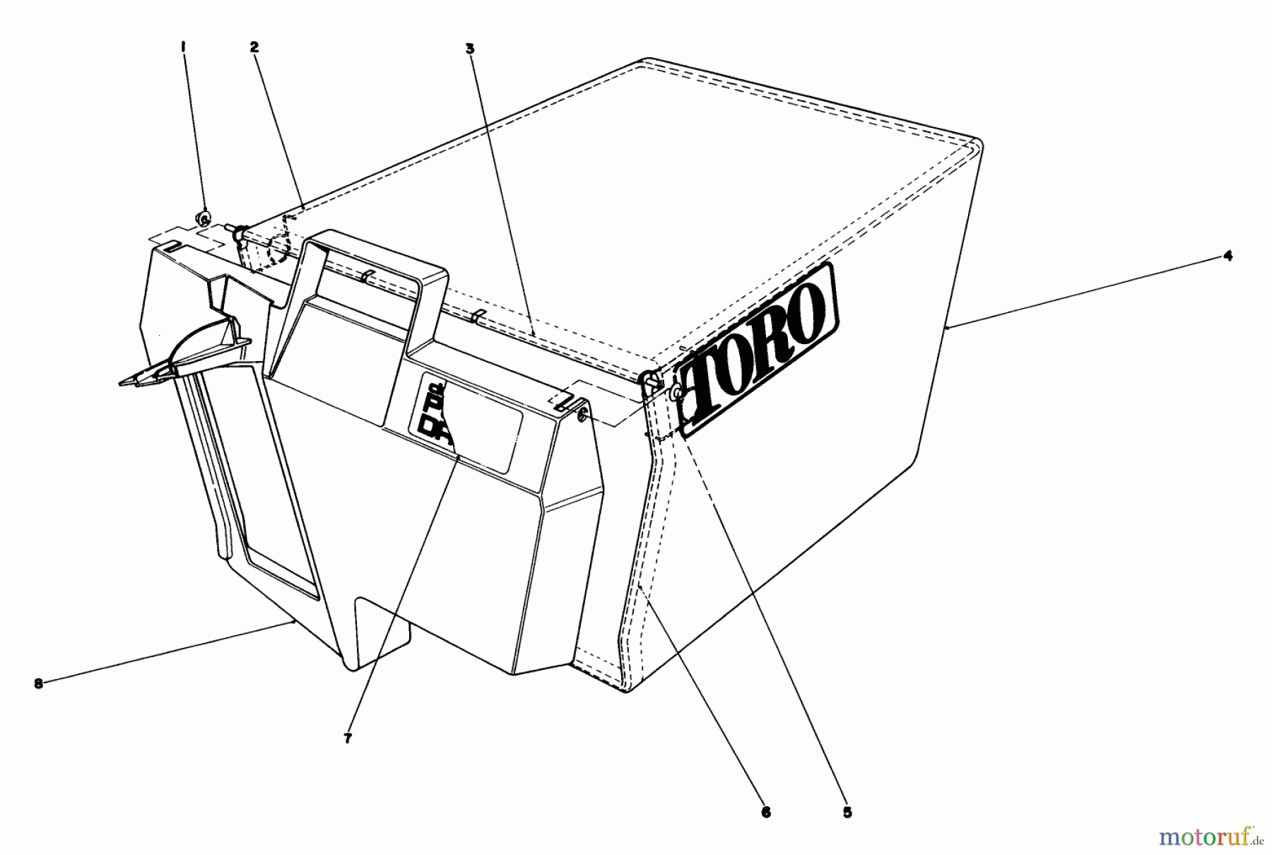  Toro Neu Mowers, Walk-Behind Seite 1 20624 - Toro Lawnmower, 1986 (6000001-6999999) GRASS BAG ASSEMBLY NO. 11-0189