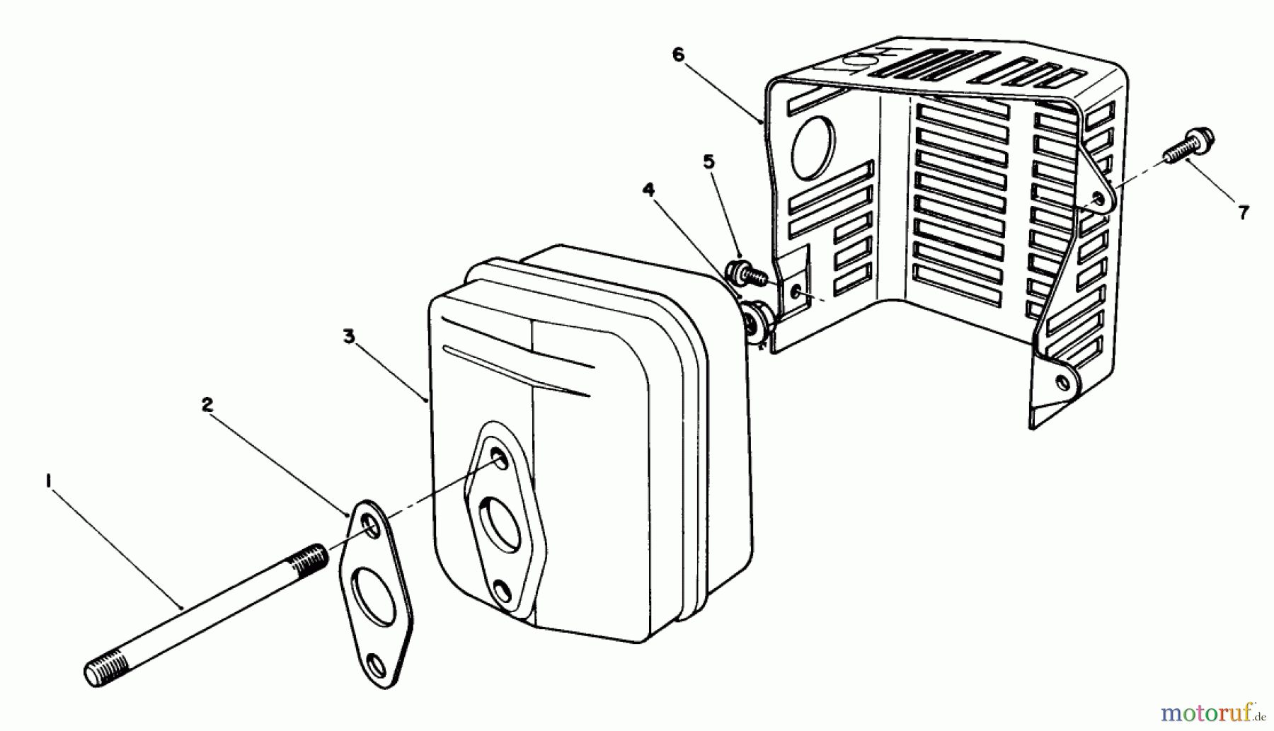  Toro Neu Mowers, Walk-Behind Seite 1 20624 - Toro Lawnmower, 1986 (6000001-6999999) MUFFLER ASSEMBLY