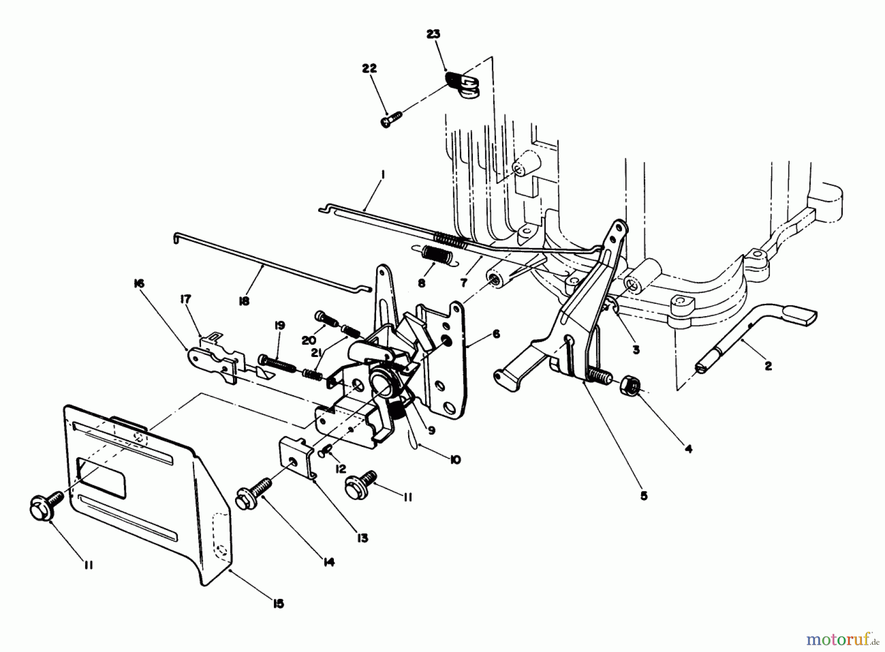  Toro Neu Mowers, Walk-Behind Seite 1 20624C - Toro Lawnmower, 1988 (8000001-8999999) GOVERNOR ASSEMBLY (MODEL NO. VMH7)