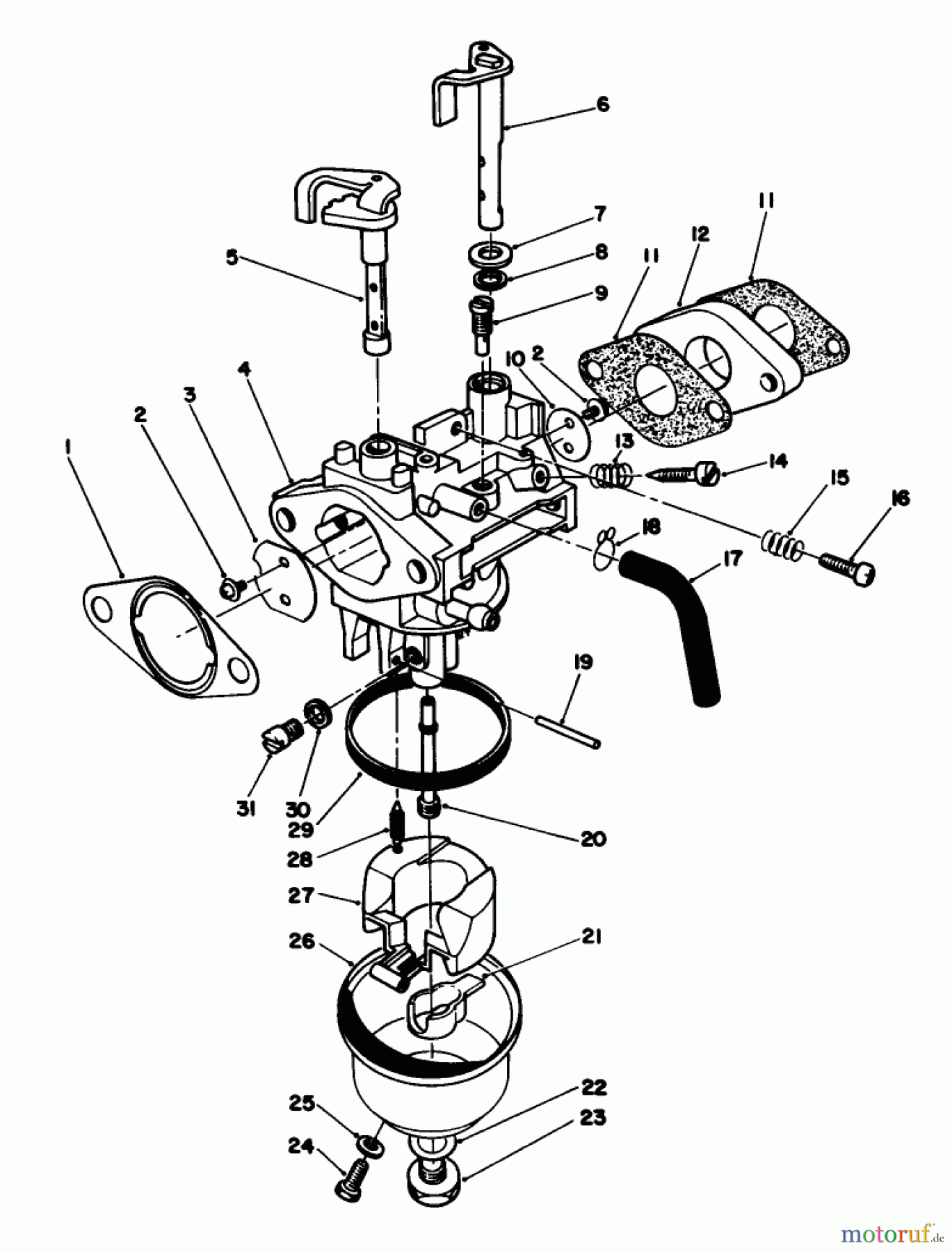  Toro Neu Mowers, Walk-Behind Seite 1 20627C - Toro Lawnmower, 1987 (7000001-7999999) CARBURETOR ASSEMBLY