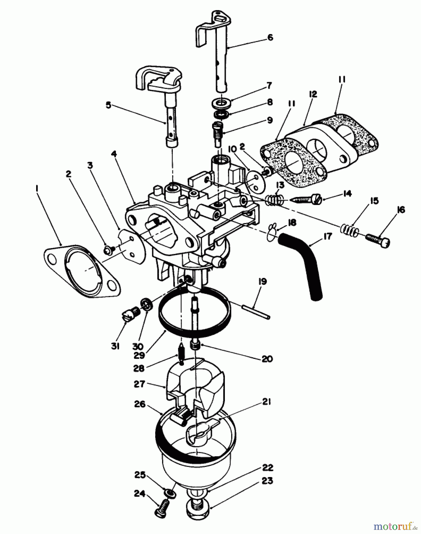  Toro Neu Mowers, Walk-Behind Seite 1 20628C - Toro Lawnmower, 1987 (7000001-7999999) CARBURETOR ASSEMBLY