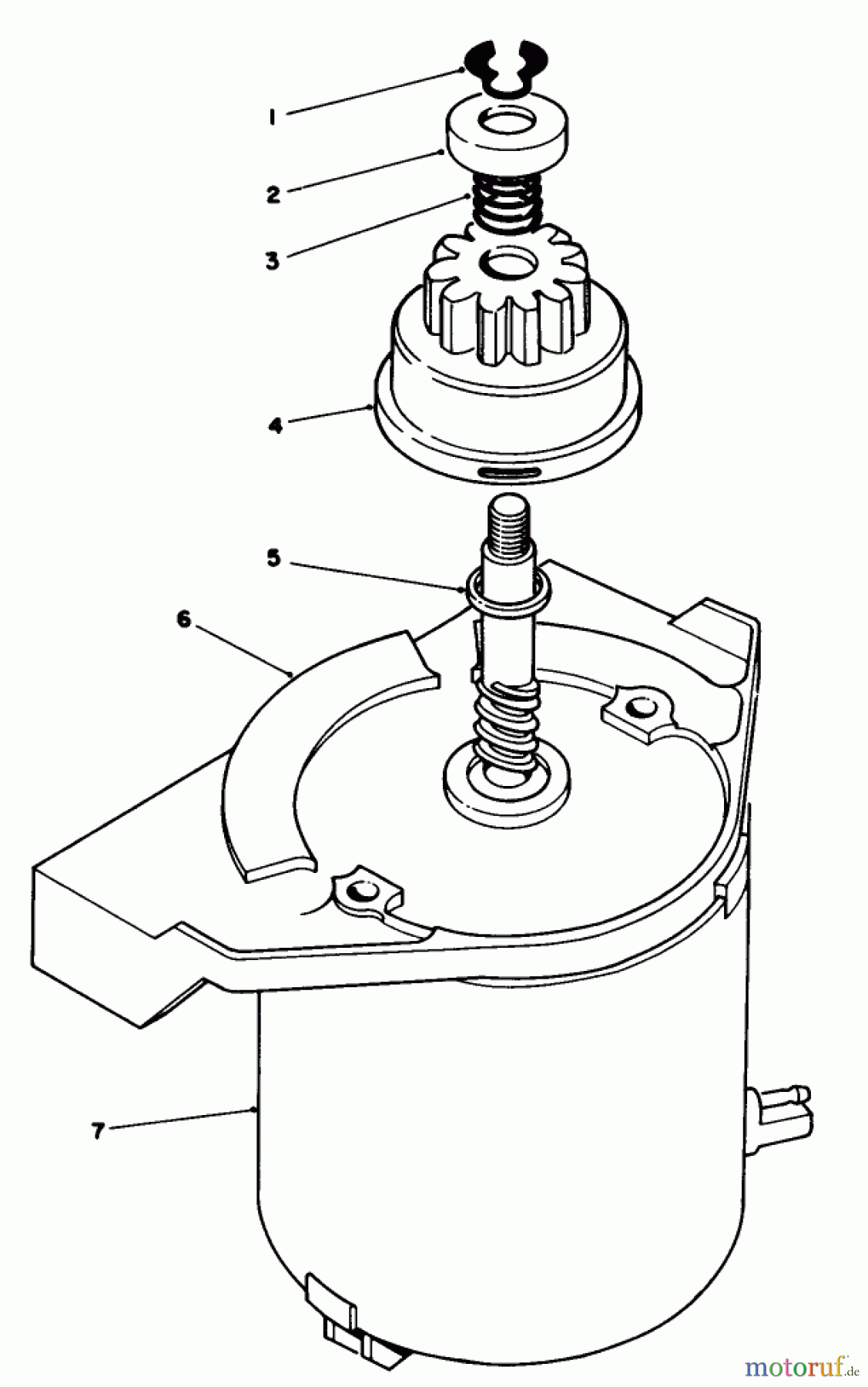  Toro Neu Mowers, Walk-Behind Seite 1 20628C - Toro Lawnmower, 1987 (7000001-7999999) STARTER MOTOR ASSEMBLY NO. 53-4500