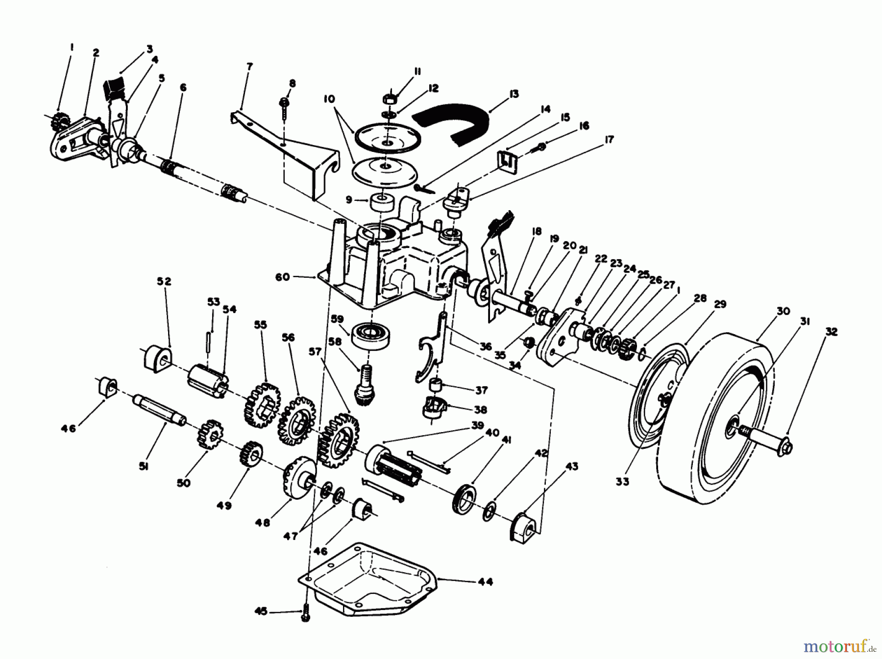  Toro Neu Mowers, Walk-Behind Seite 1 20628C - Toro Lawnmower, 1988 (8000001-8999999) GEAR CASE ASSEMBLY