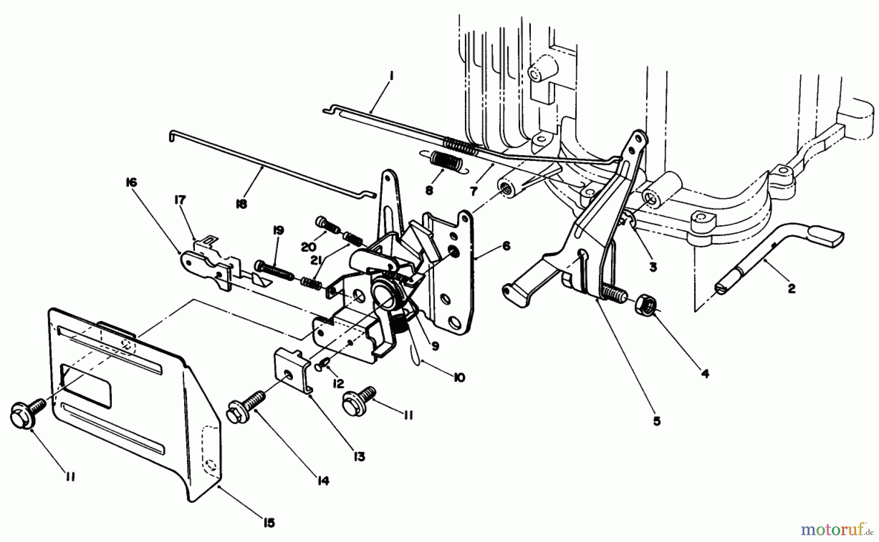  Toro Neu Mowers, Walk-Behind Seite 1 20629C - Toro Lawnmower, 1987 (7000001-7999999) GOVERNOR ASSEMBLY (MODEL NO. VMG6)