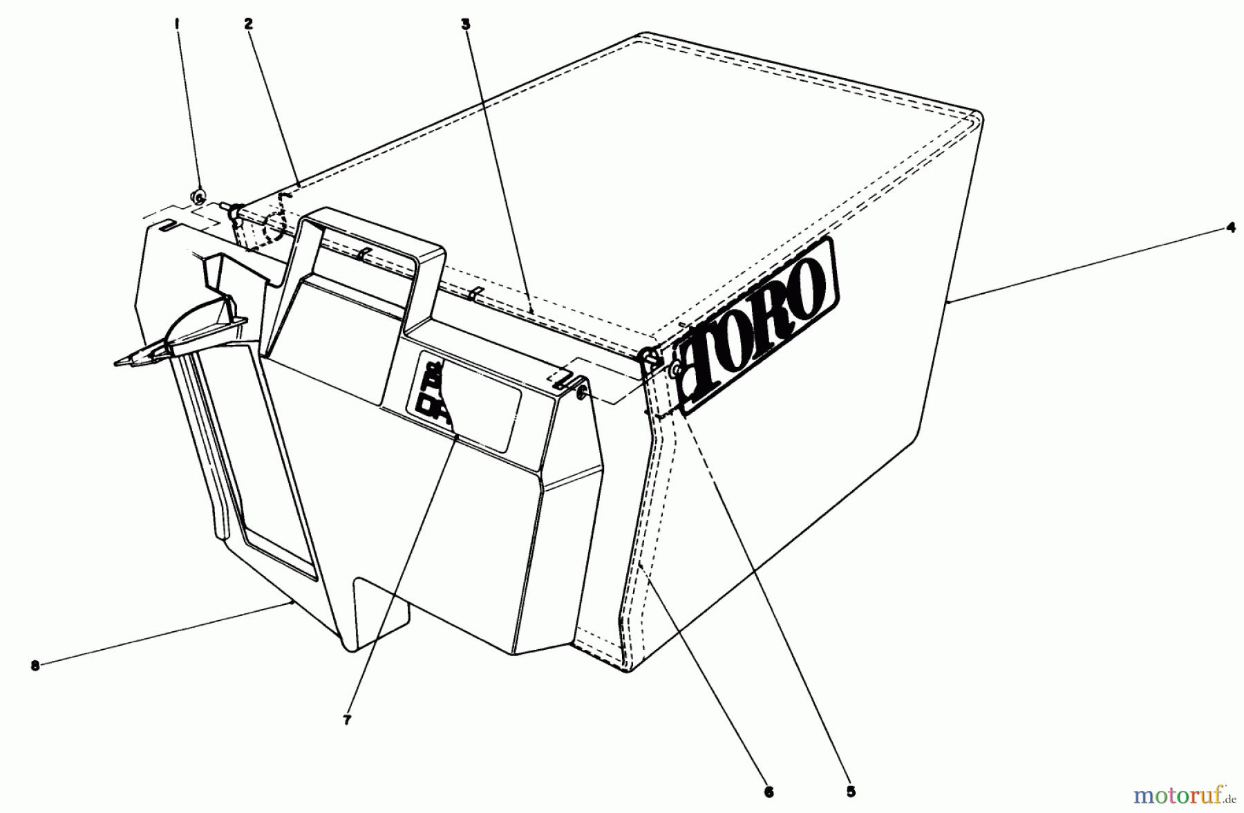  Toro Neu Mowers, Walk-Behind Seite 1 20629C - Toro Lawnmower, 1987 (7000001-7999999) GRASS BAG ASSEMBLY NO. 11-0189