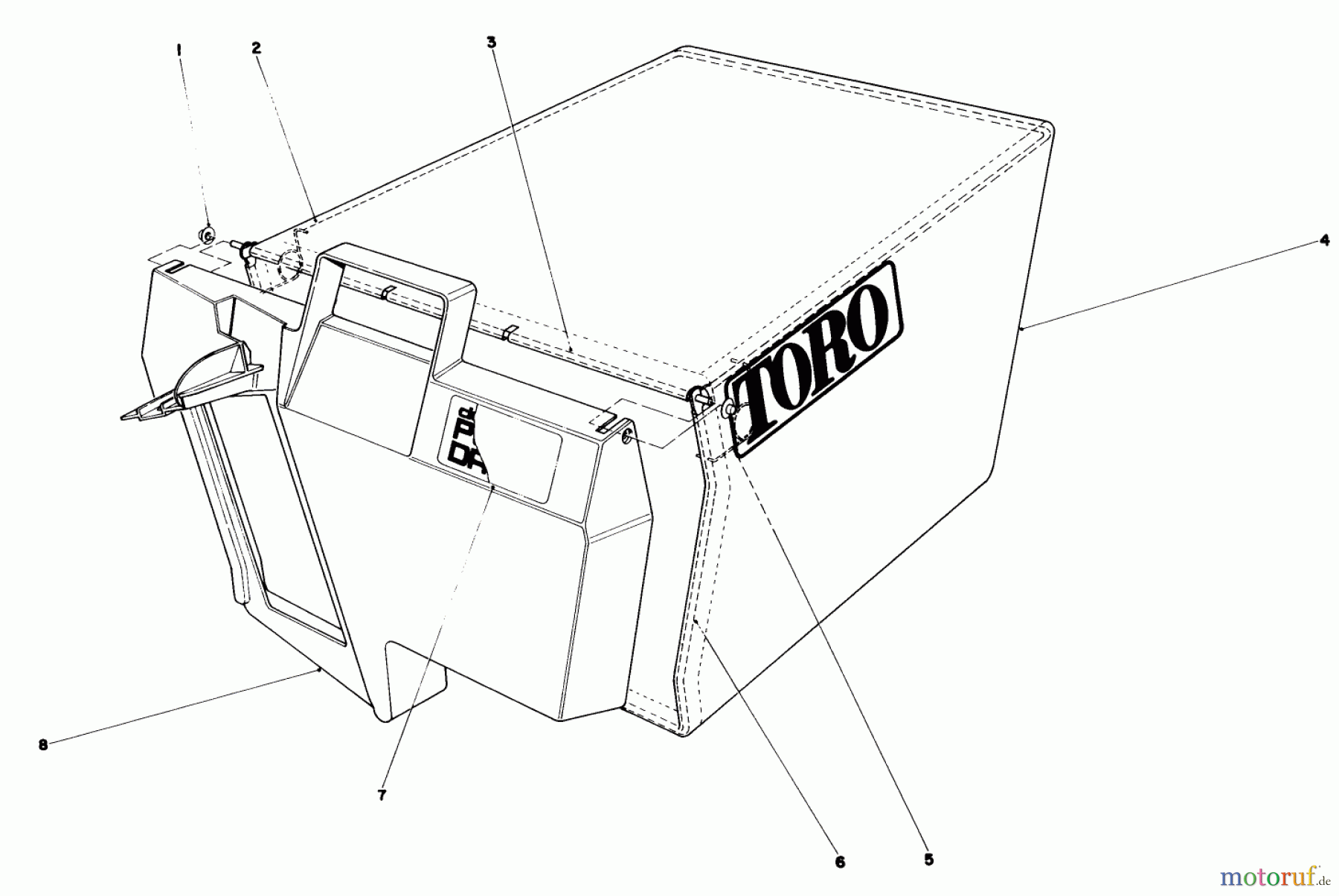  Toro Neu Mowers, Walk-Behind Seite 1 20661 - Toro Lawnmower, 1983 (3000001-3999999) GRASS BAG ASSEMBLY N0. 11-0189